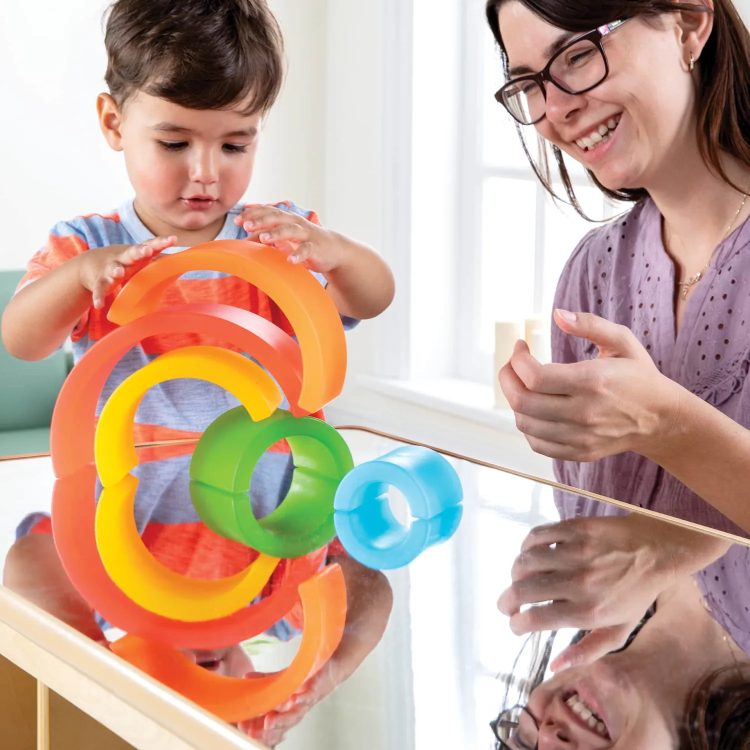 Guidecraft Discovery Stackers Arch stapeltoren regenboog 5-delig