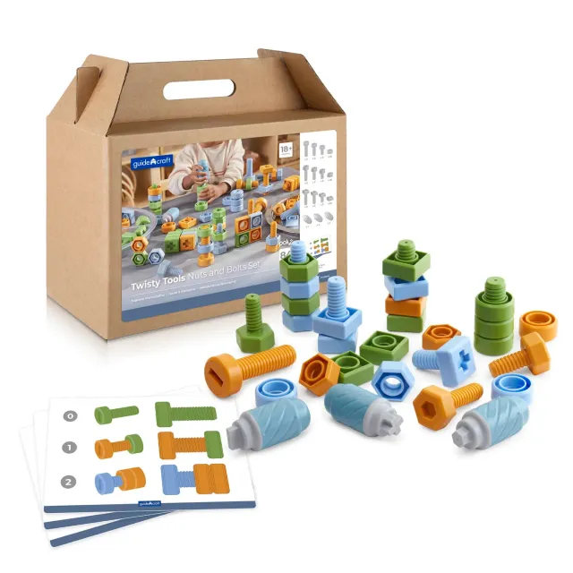 Guidecraft Twisty Tools Nuts and Bolts schroefspel 84-delig
