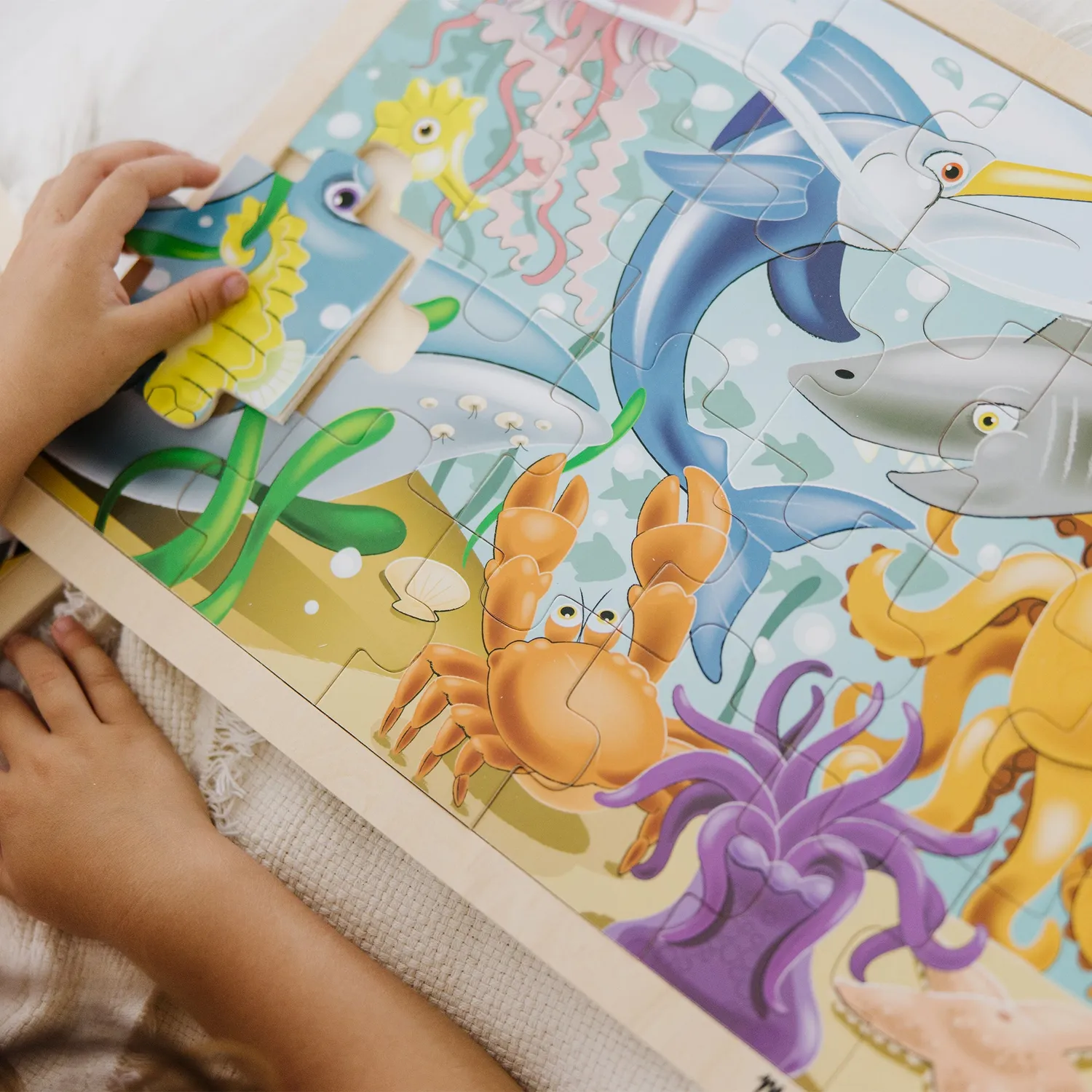 Melissa & Doug Under the Sea houten puzzel 24 stukjes oceaan