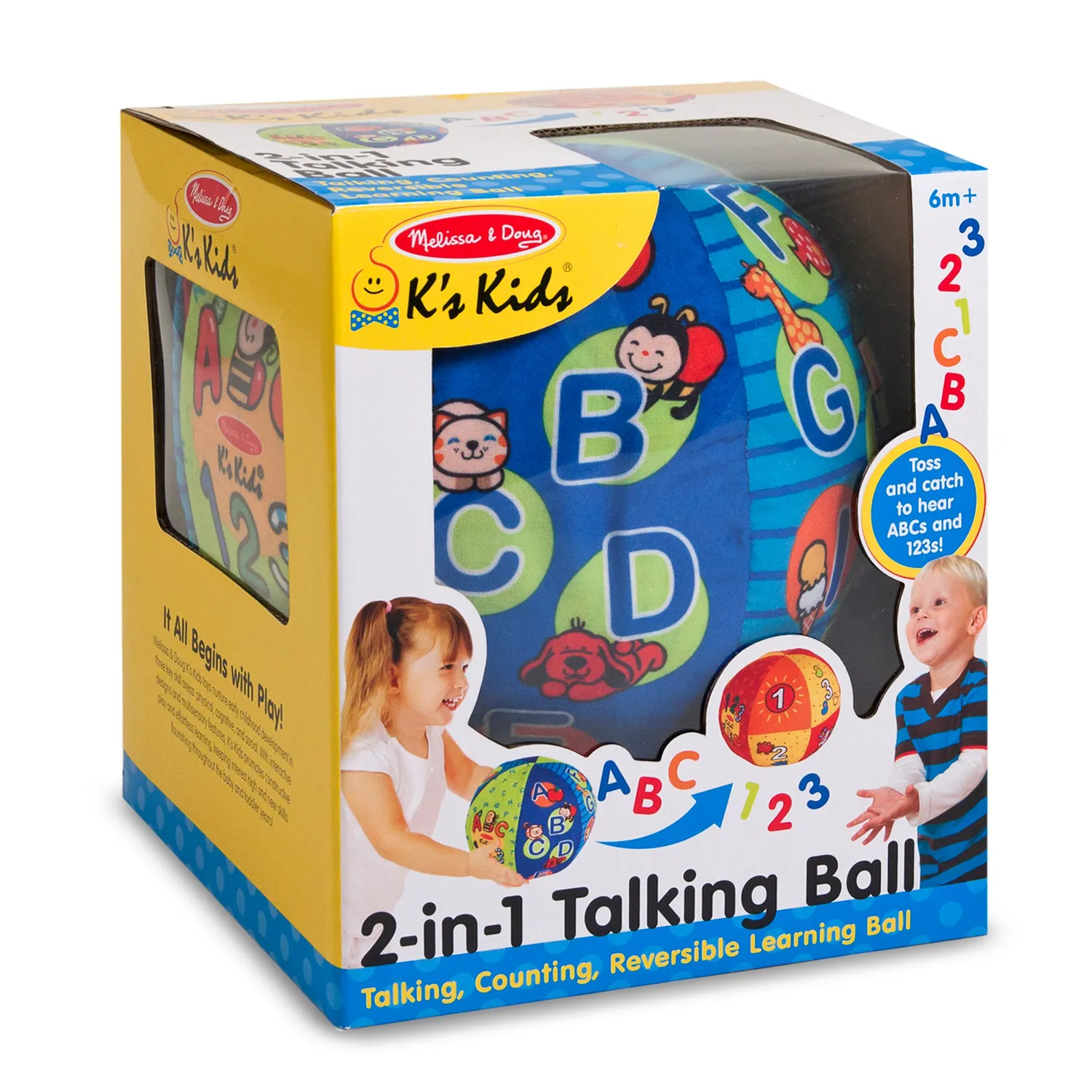 Melissa & Doug K’s Kids 2-in-1 Talking Ball babybal stof