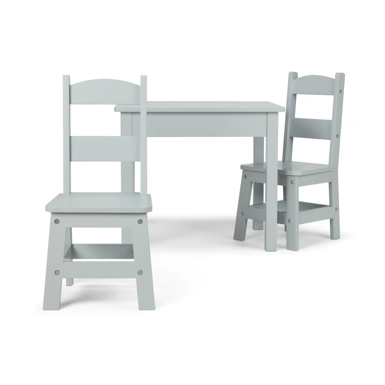 Melissa & Doug Wooden Table 2 Chairs kindertafelset grijs