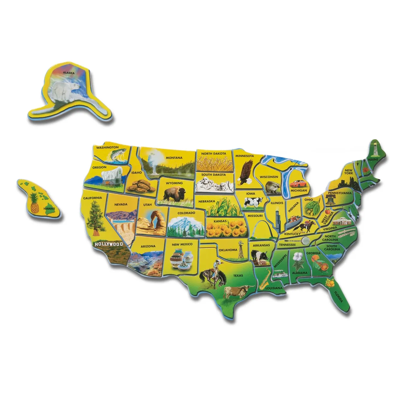 Melissa & Doug USA Kaart houten puzzel 45 stukjes