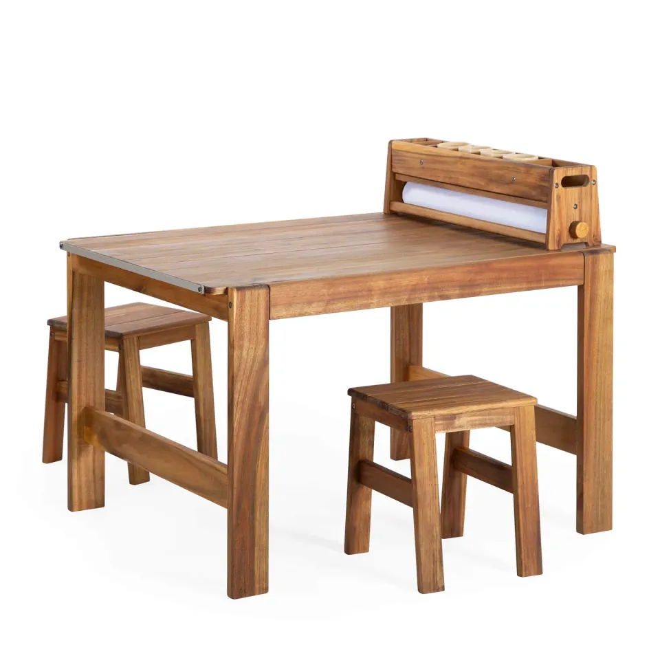 Guidecraft Acadia Outdoor Art Activity Table and Stool Set kindertafel hout