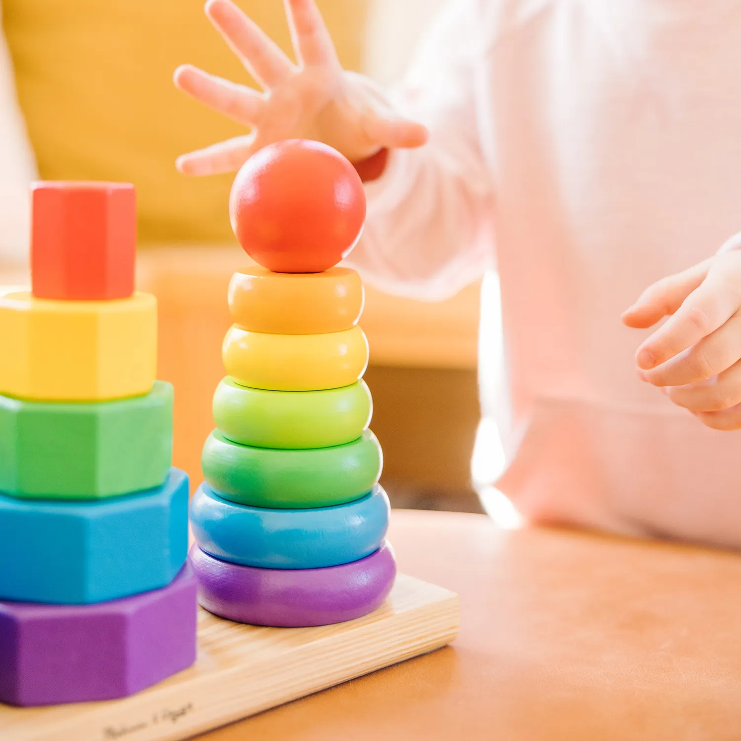 Melissa & Doug Geometric Stacker houten stapelaar 21-delig