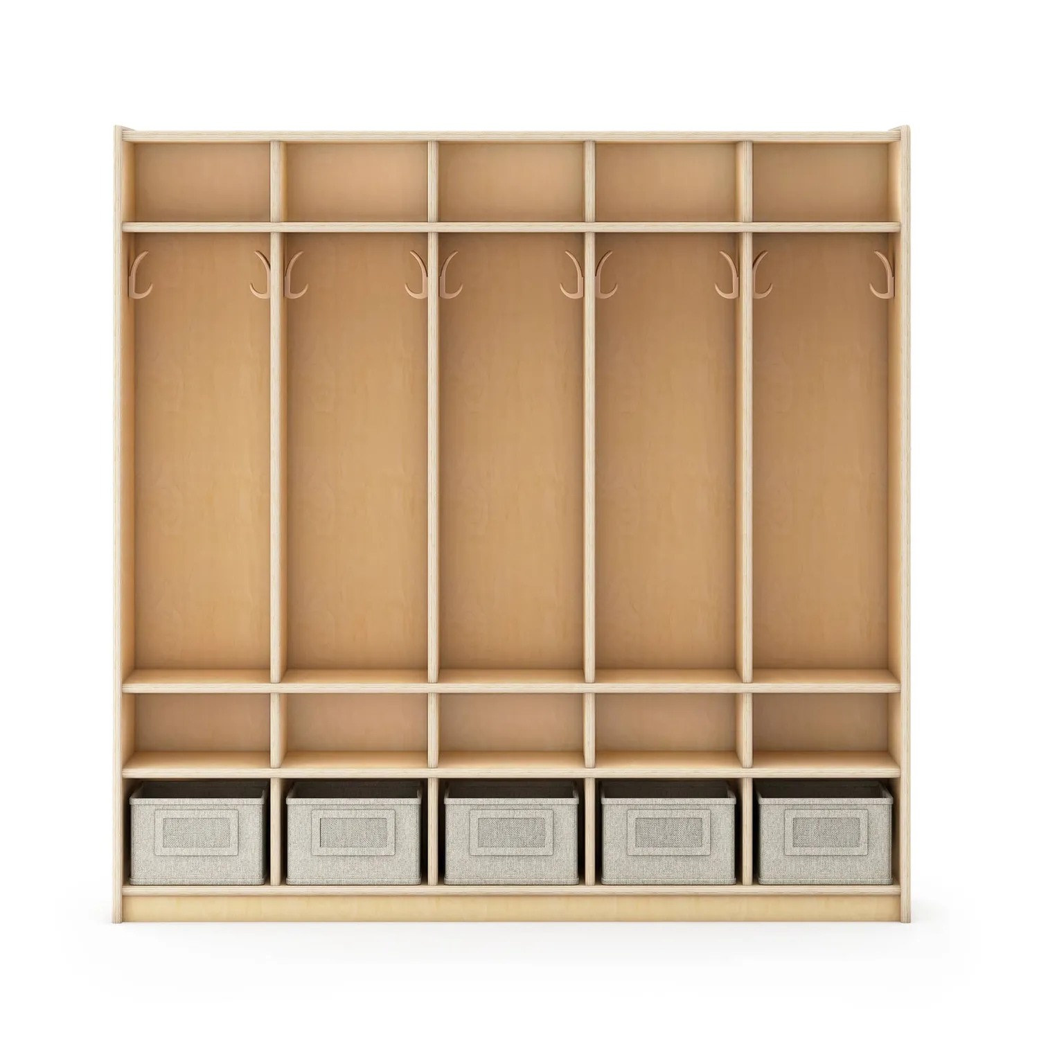 Guidecraft EdQ 5-vaks locker kinderkast naturel berkenhout