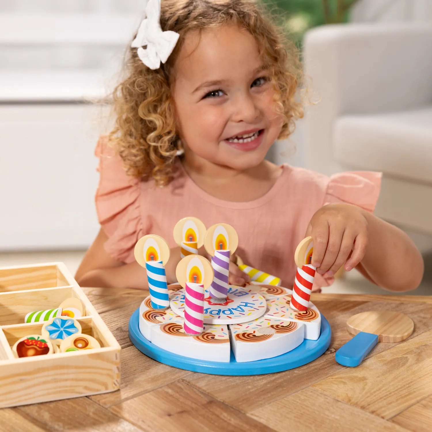 Melissa & Doug houten verjaardagstaart speelset 34-delig