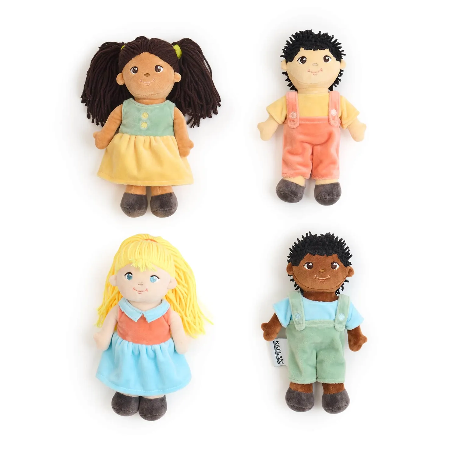 Guidecraft Ethnic Soft Dolls knuffelpoppen 4 stuks 20 cm