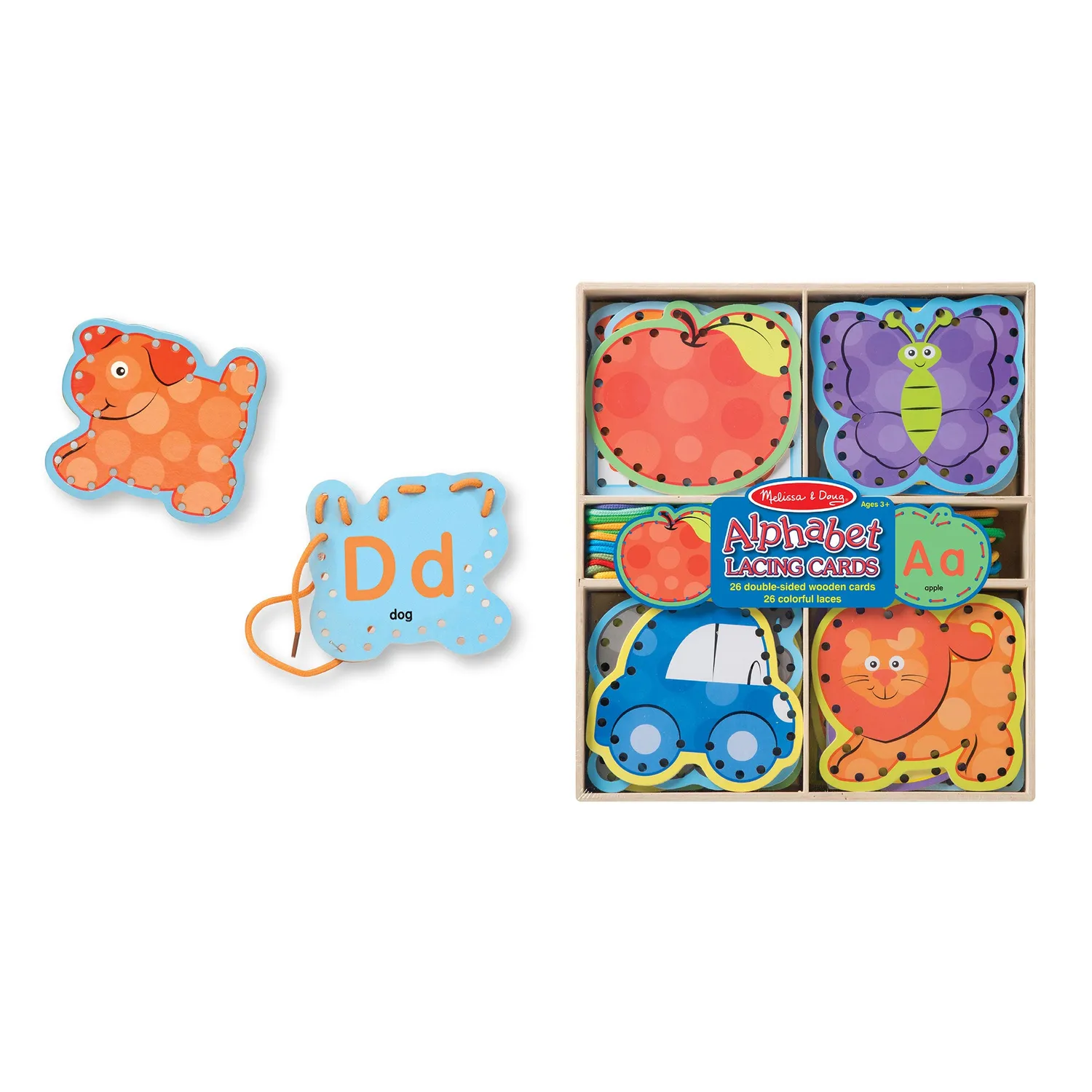 Melissa & Doug Alphabet Lacing Cards rijgkaarten 26 stuks 3-5 jaar