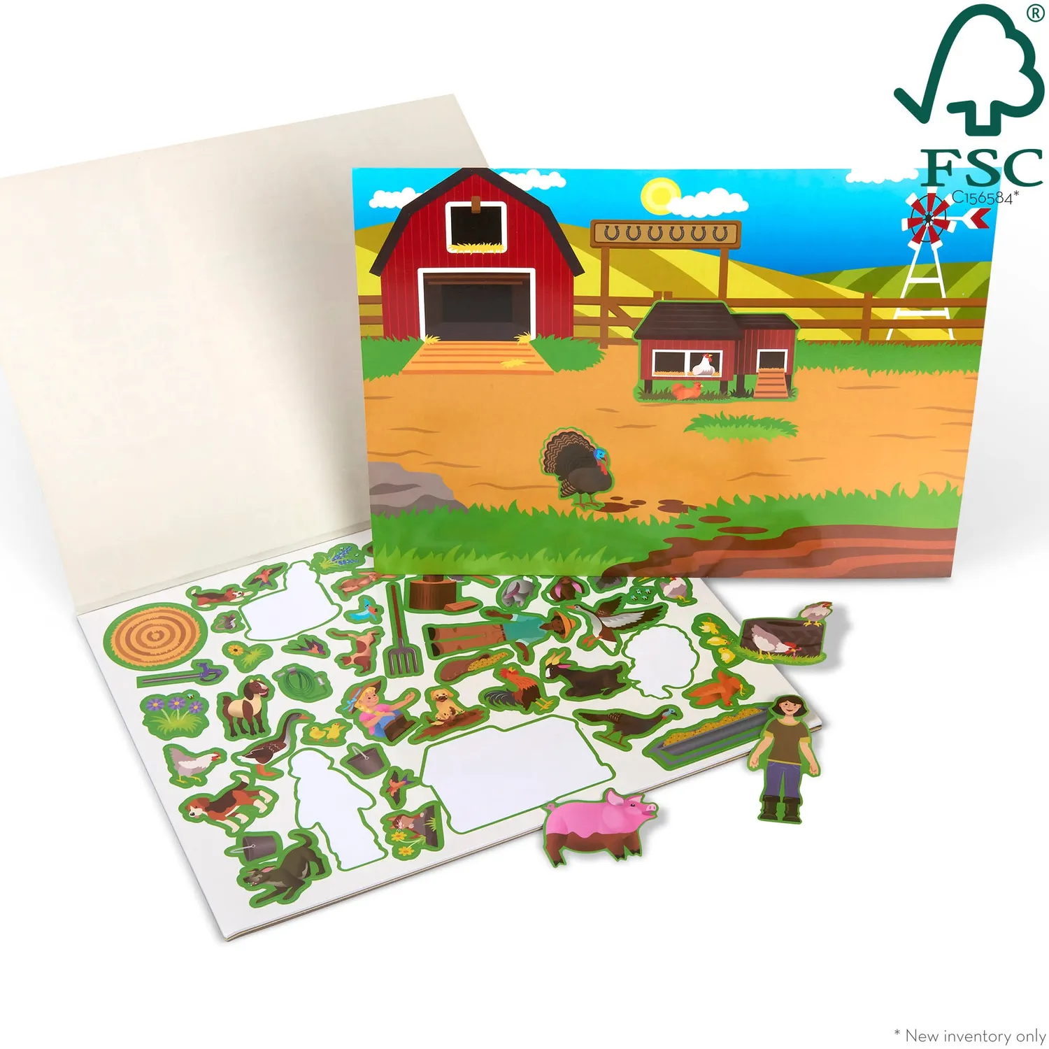 Melissa & Doug Boerderij stickerboek herbruikbaar 280 stickers vanaf 3 jaar