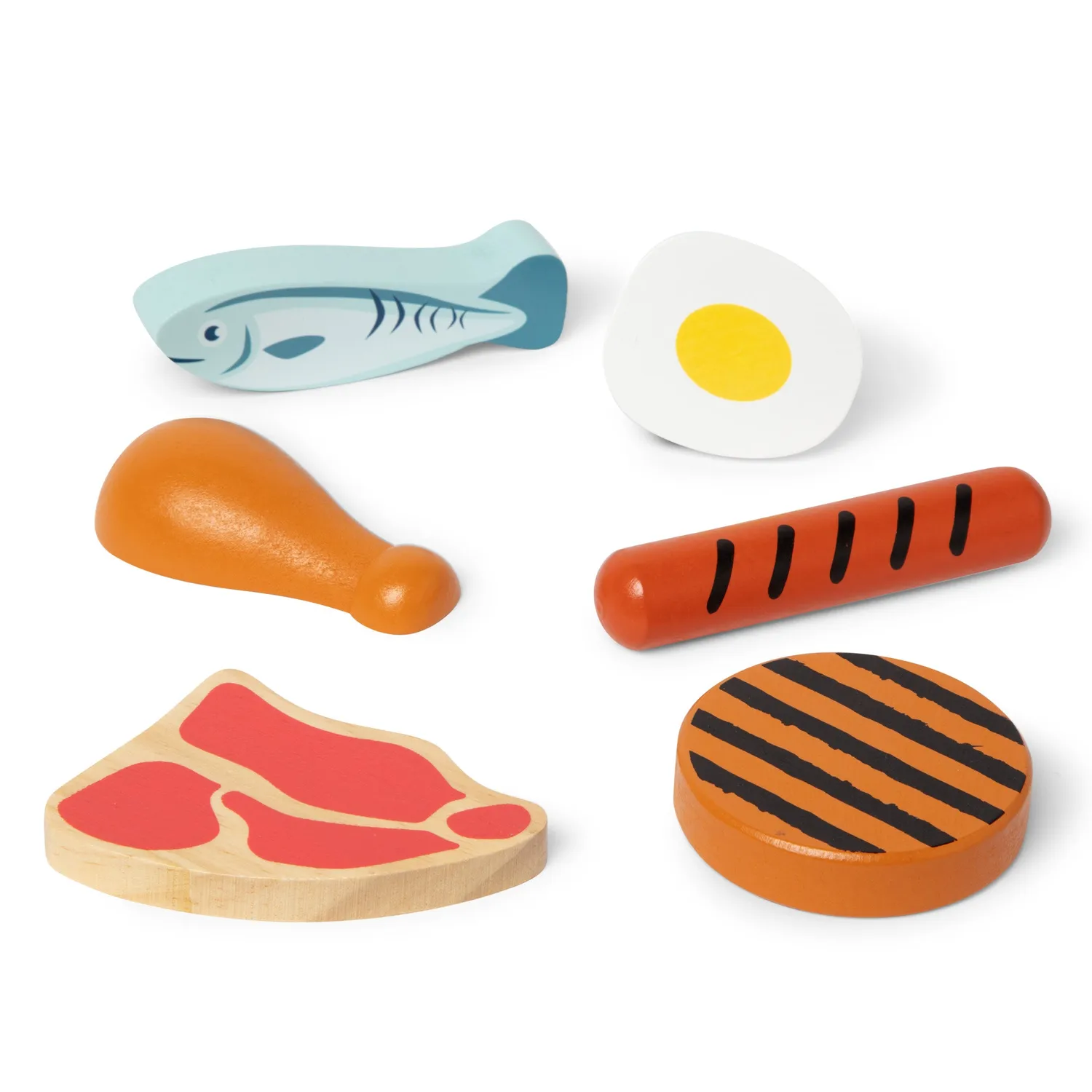 Melissa & Doug Wooden Food Groups speelvoedsel proteïne 6-delig hout