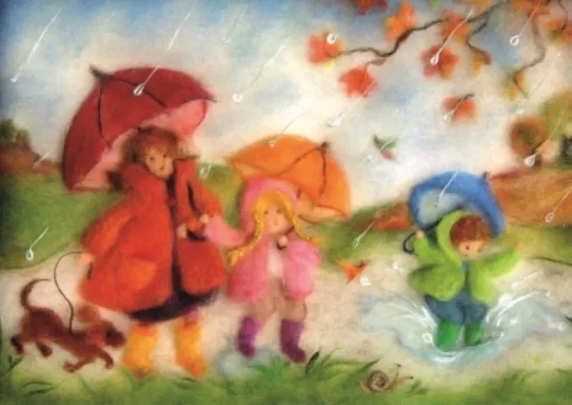 Ginger Fairy Franziska Sertori-Kopp Regentag kaart 10x15 regen