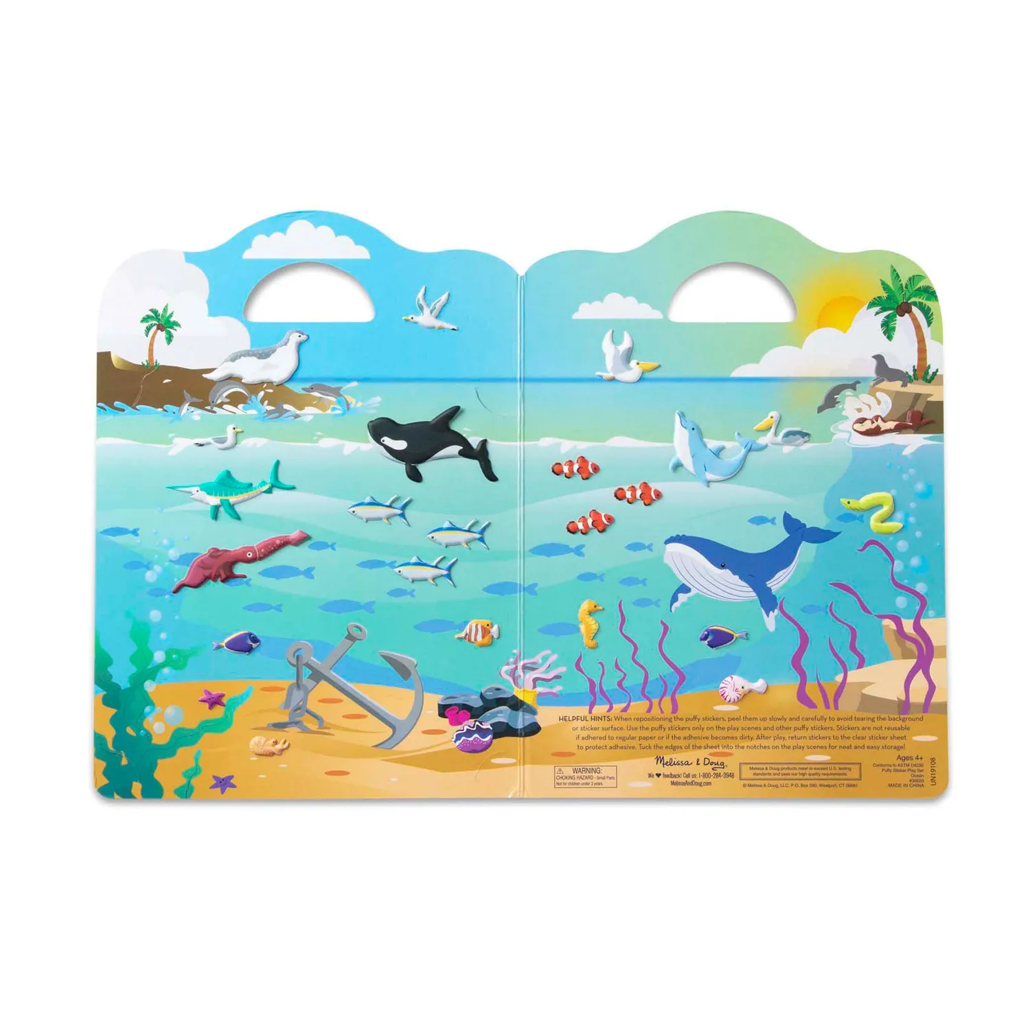 Melissa & Doug Puffy Sticker Ocean stickerset herbruikbaar
