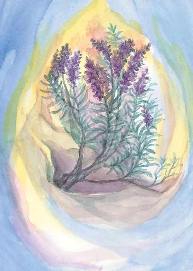 Ginger Fairy Margret von Borstel kaart lavendel A6