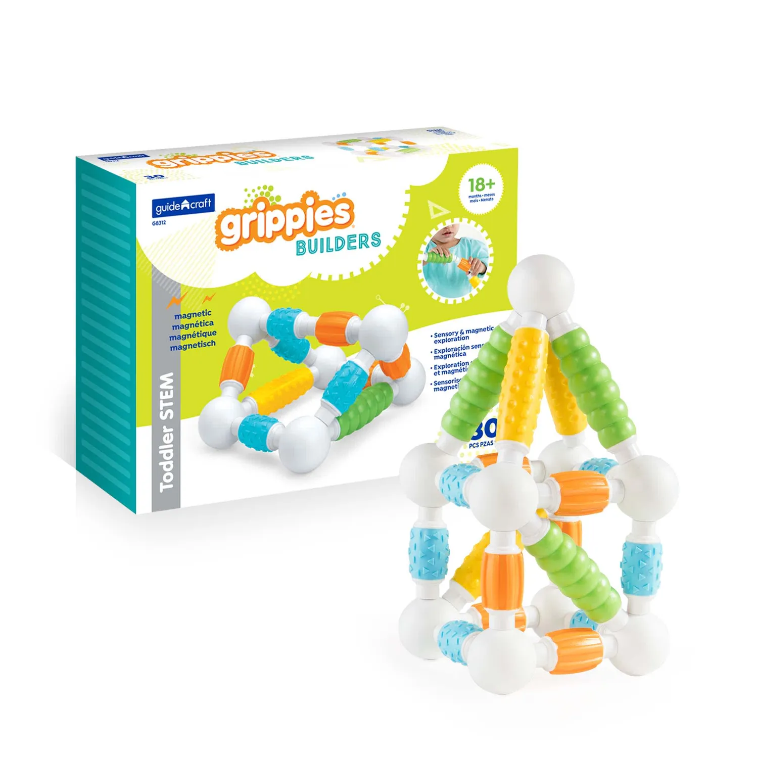 Guidecraft Grippies Builders magnetisch speelgoed 20 delig