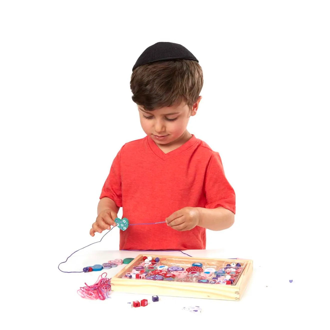 Melissa & Doug Created by Me Heart Beads kralenset houten 120+