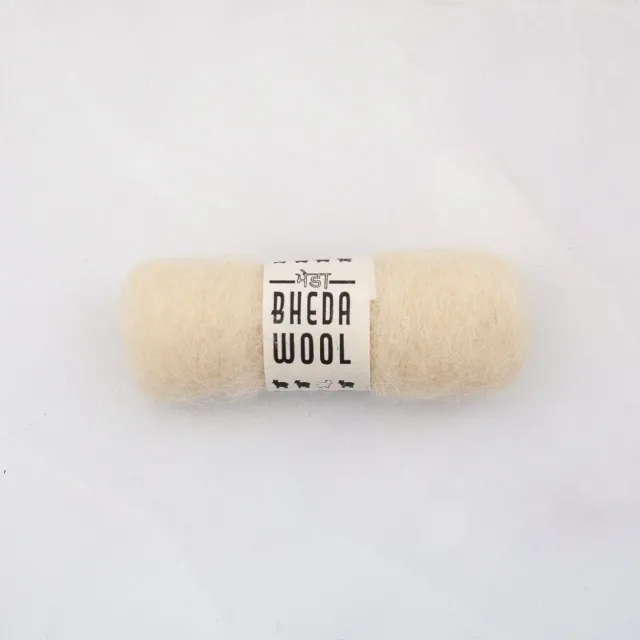 Ginger Fairy Bhedawol Mini kaardvlies ecru 2 gram