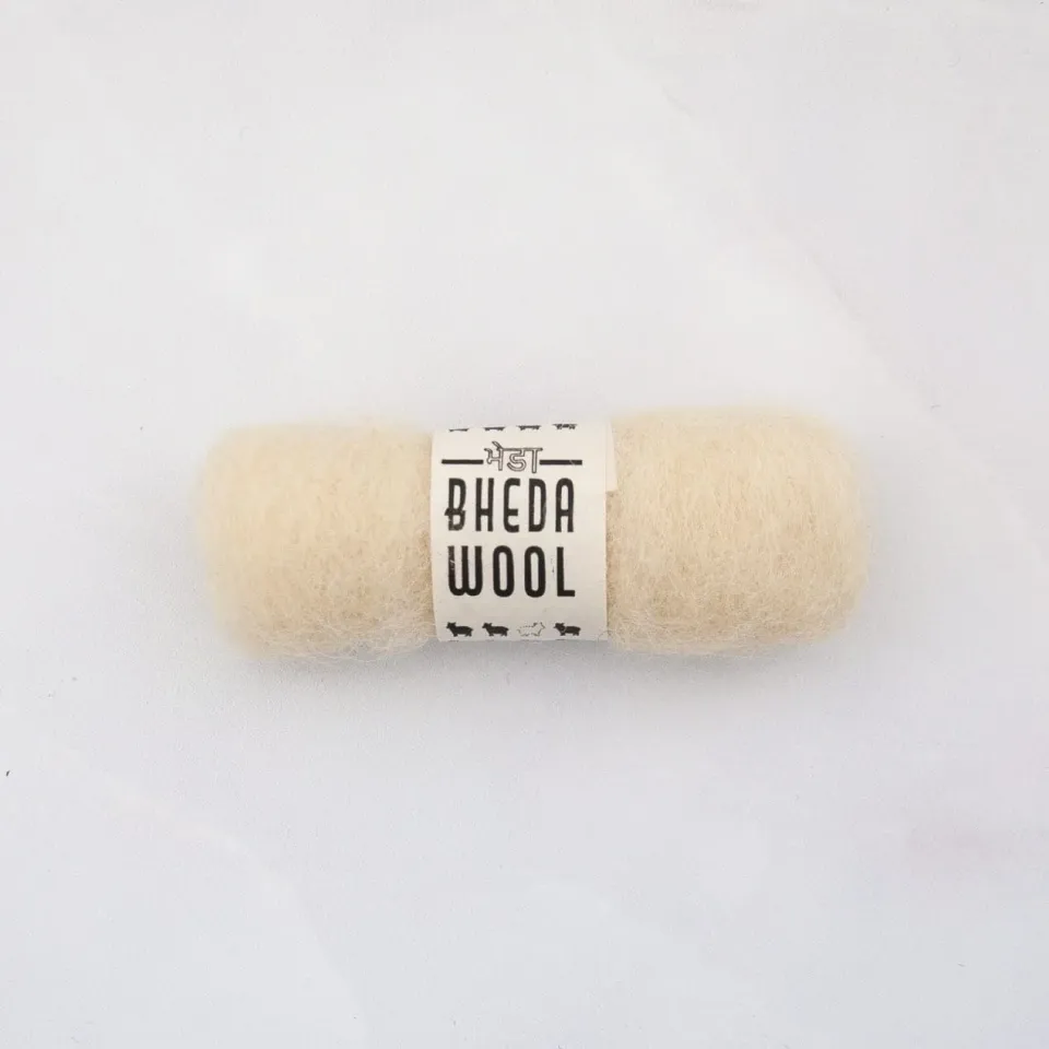 Ginger Fairy Bhedawol Mini kaardvlies ecru 2 gram