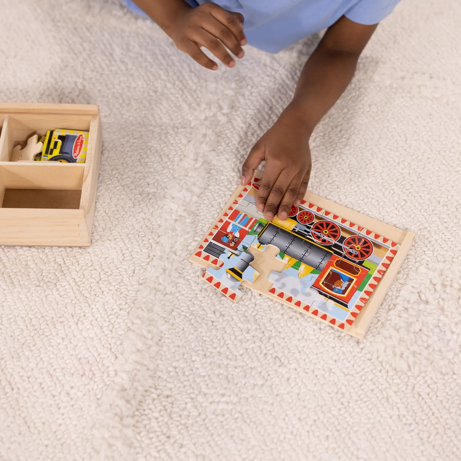 Melissa & Doug Vehicles Houten Puzzelset 4 x 12 stukjes