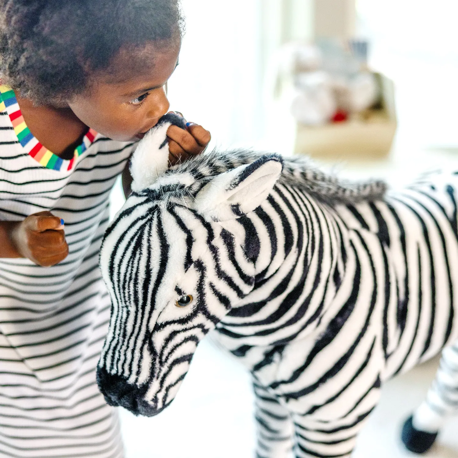 Melissa & Doug Zebra knuffel groot staand 76 cm