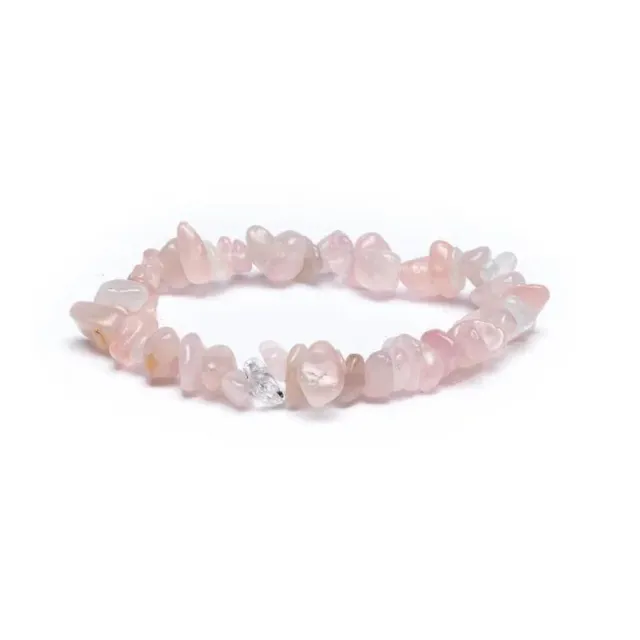 Ginger Fairy Rozenkwarts Chips Armband Elastisch 16 cm