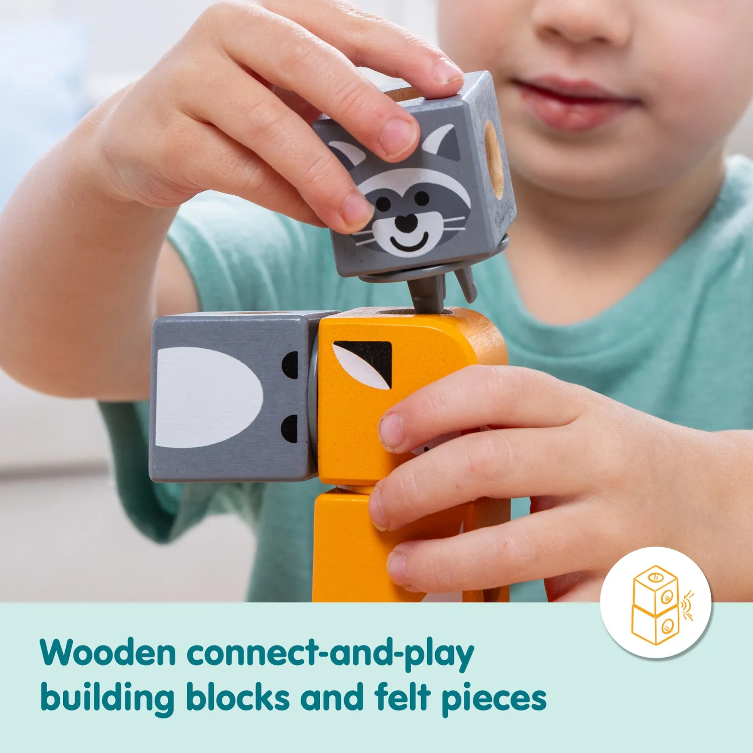 Melissa & Doug Blockables Woodland Friends Bouwset 16-delig