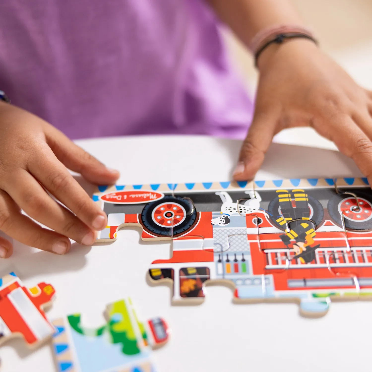 Melissa & Doug Vehicles Houten Puzzelset 4 x 12 stukjes