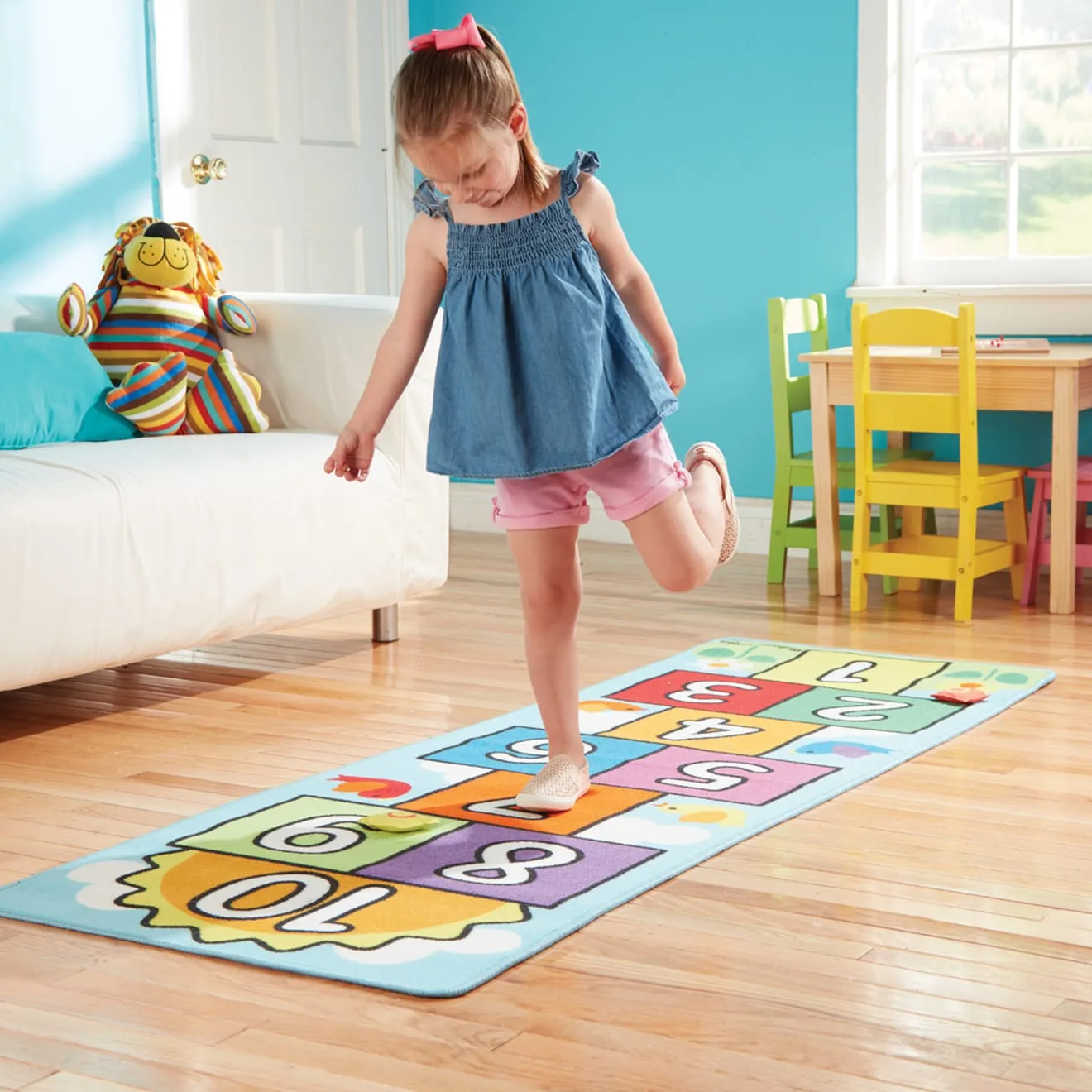 Melissa & Doug Hop & Count hinkelmat met pittenzakjes antislip