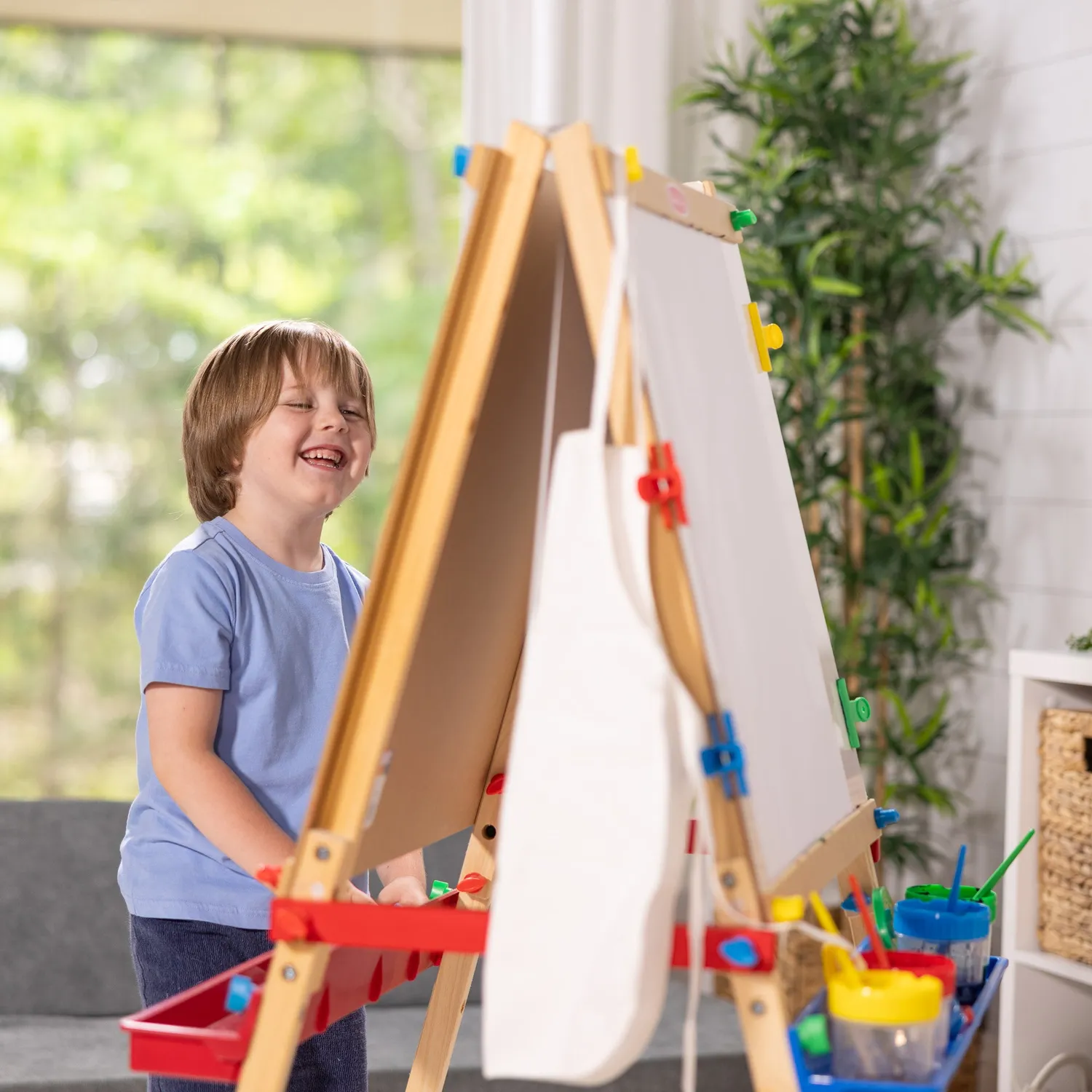 Melissa & Doug Deluxe schildersezel houten set met accessoires