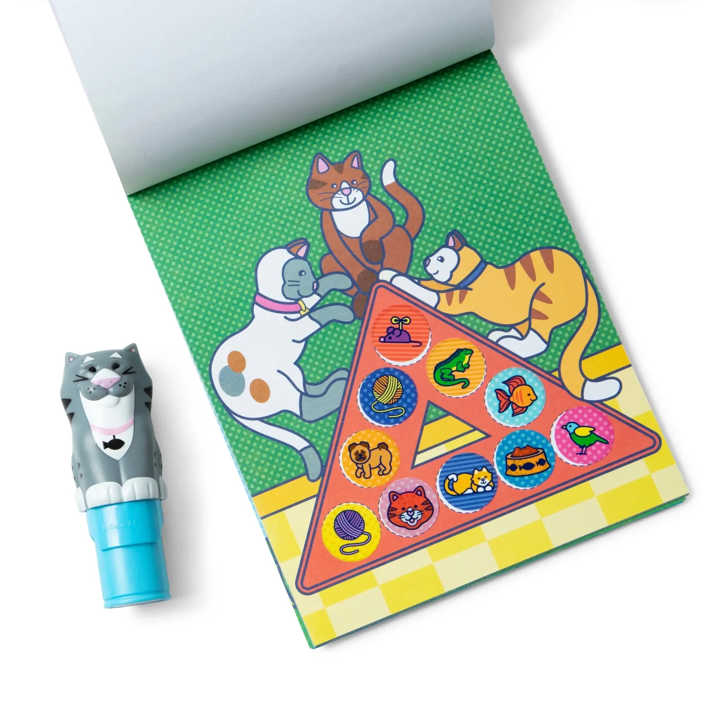 Melissa & Doug Sticker WOW Kat bundel met stamper 500 stuks