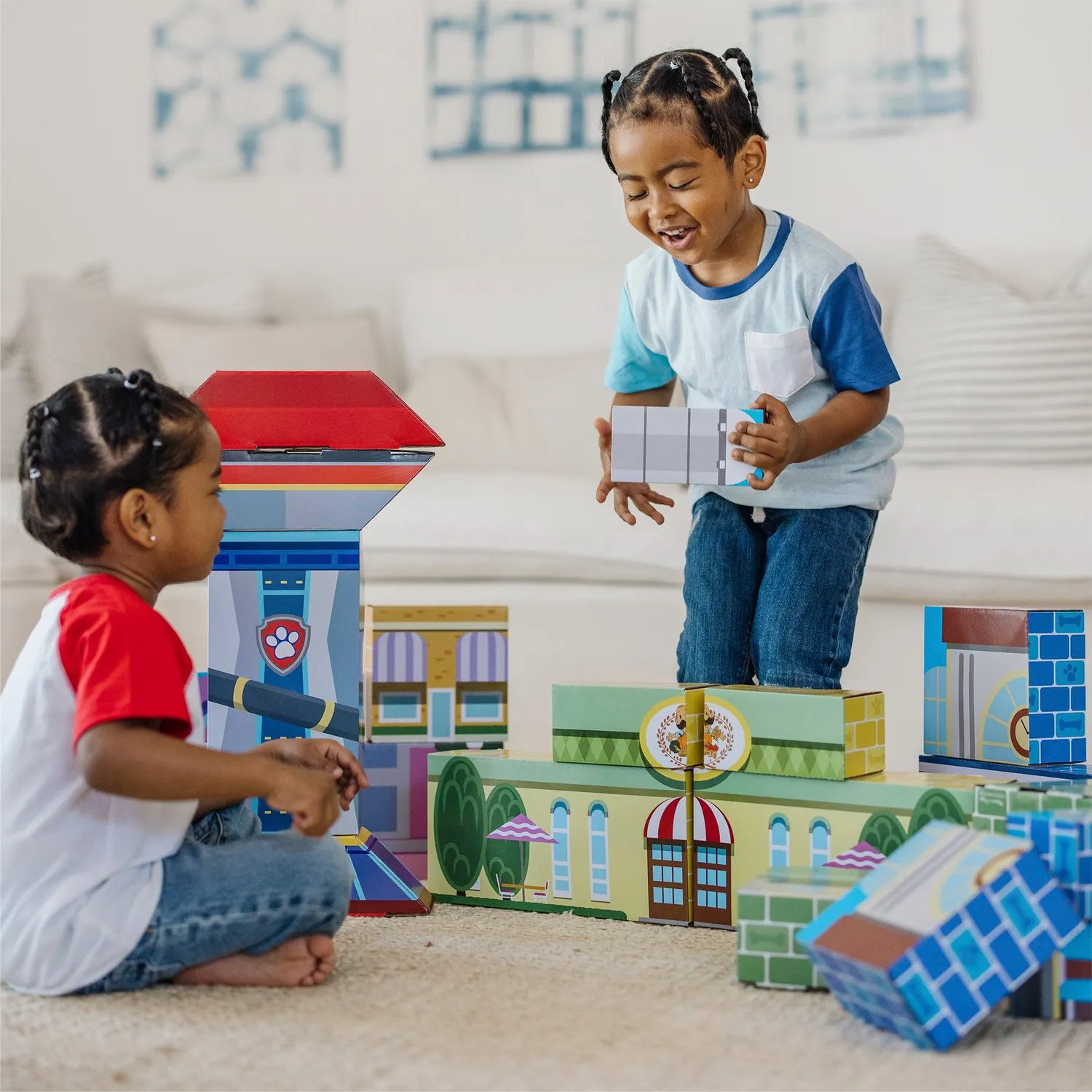 Melissa & Doug PAW Patrol Jumbo Cardboard Blocks bouwblokken 37 stuks karton