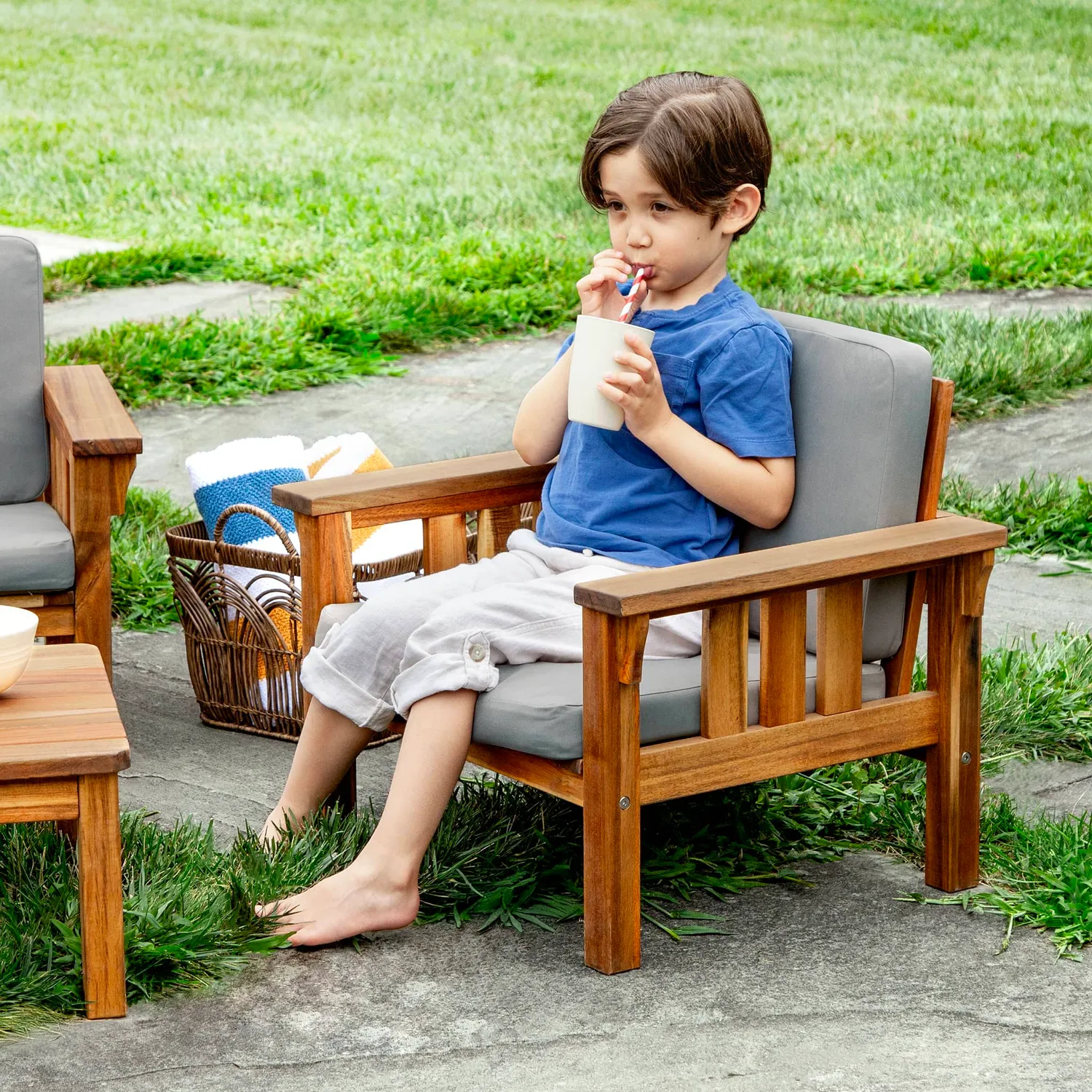 Guidecraft Martha Stewart Kids Outdoor Chair kinderstoel acacia