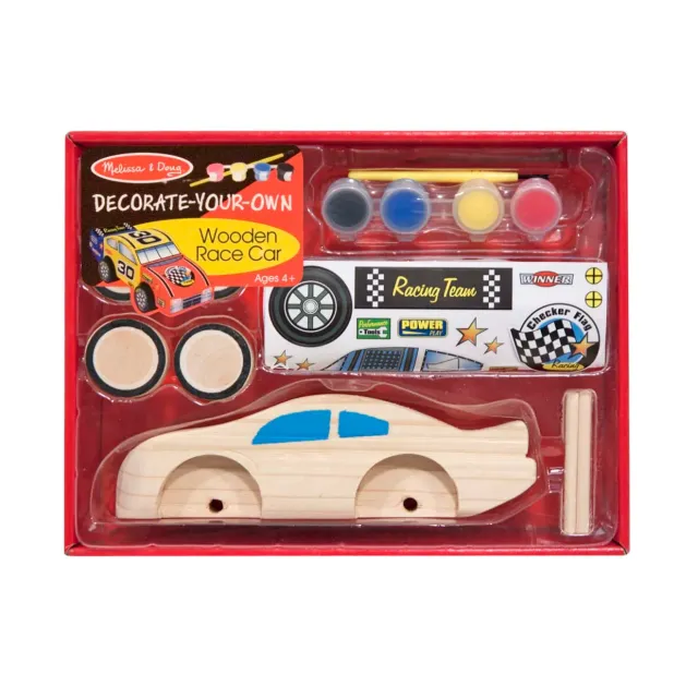 Melissa & Doug Decorate-Your-Own Wooden Race Car knutselset hout