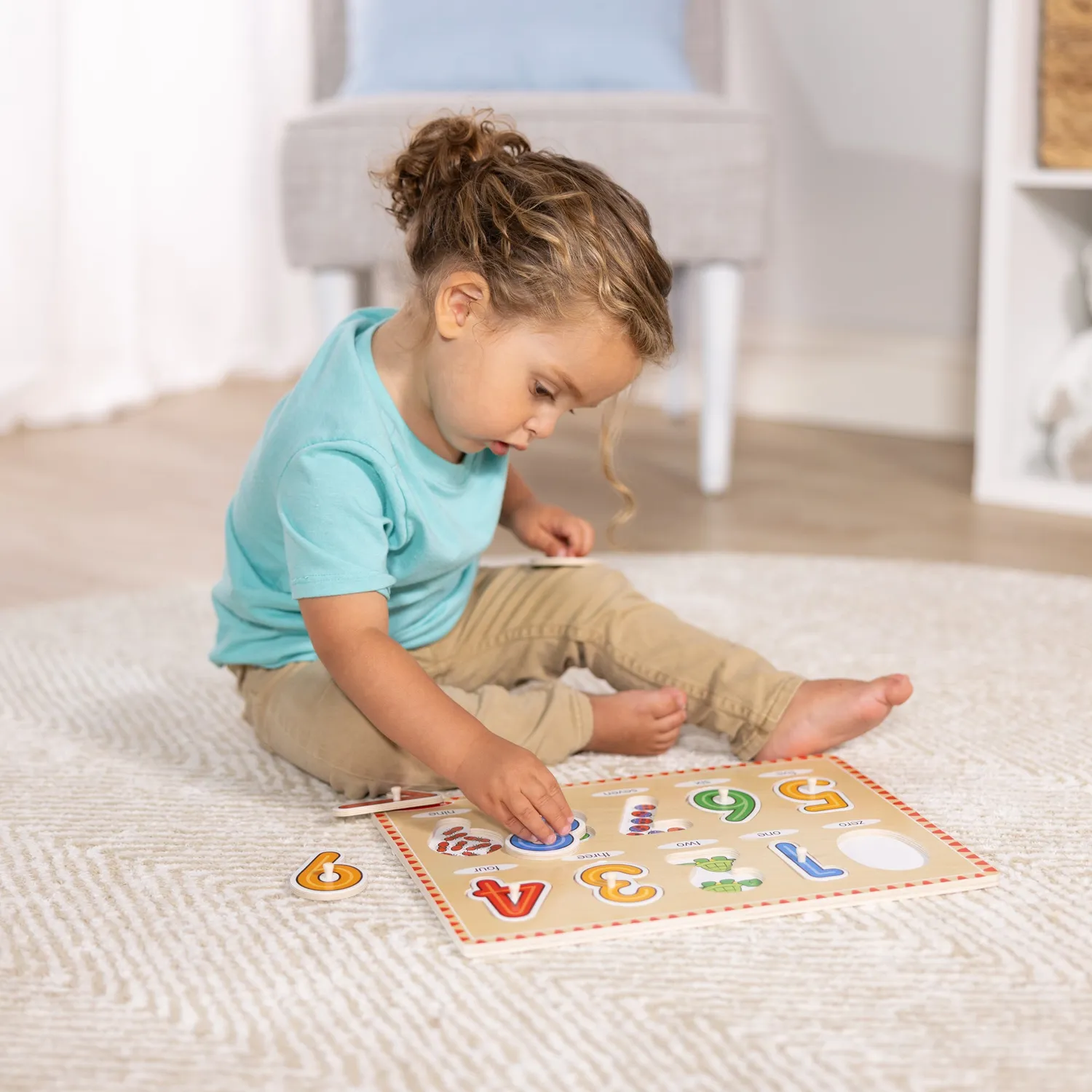 Melissa & Doug Lift & See Numbers nopjespuzzel 10 stukjes hout