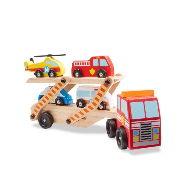 Melissa & Doug Emergency Vehicle Carrier autotransporter hulp