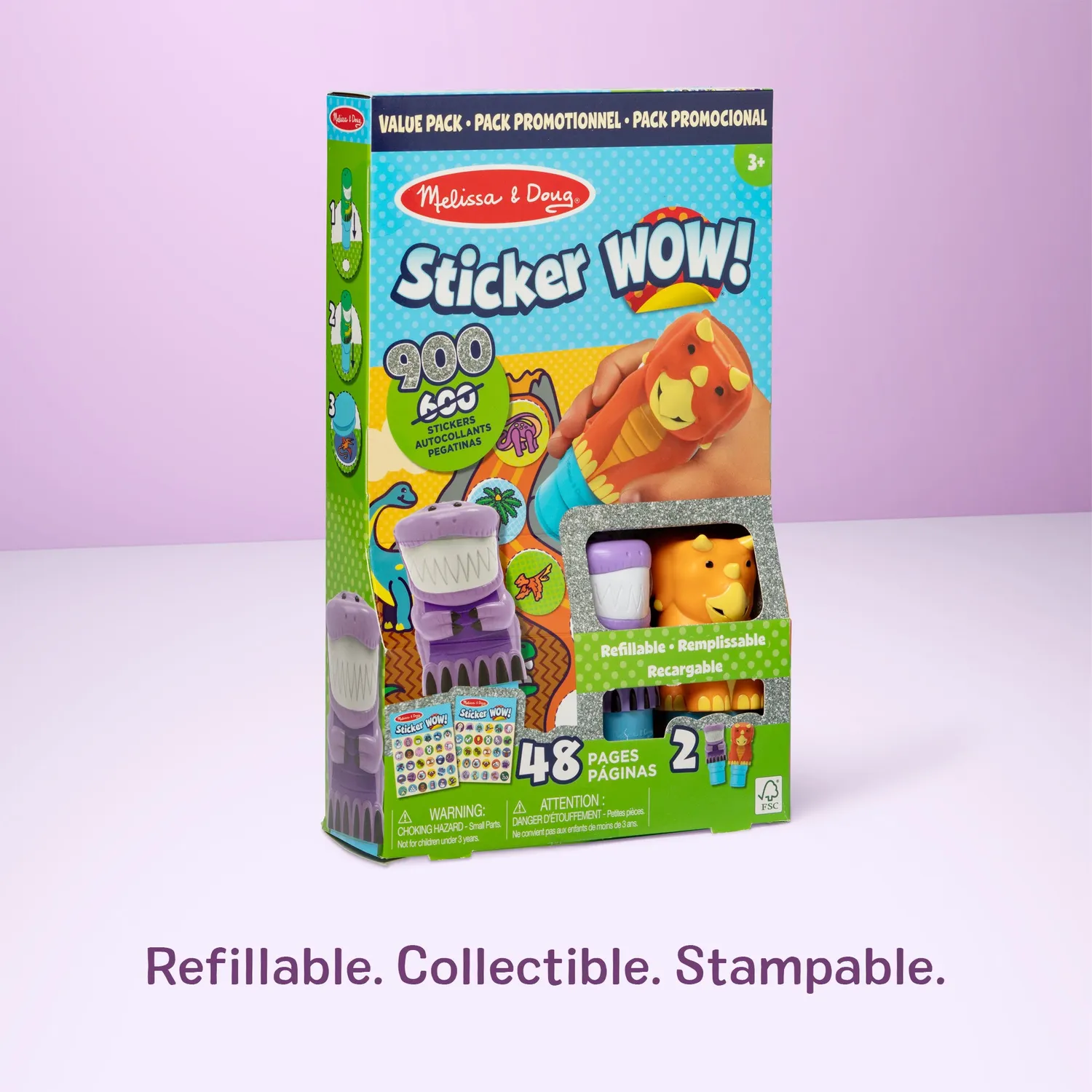 Melissa & Doug Sticker WOW! Dinosaur stickerboek 2-pack dino