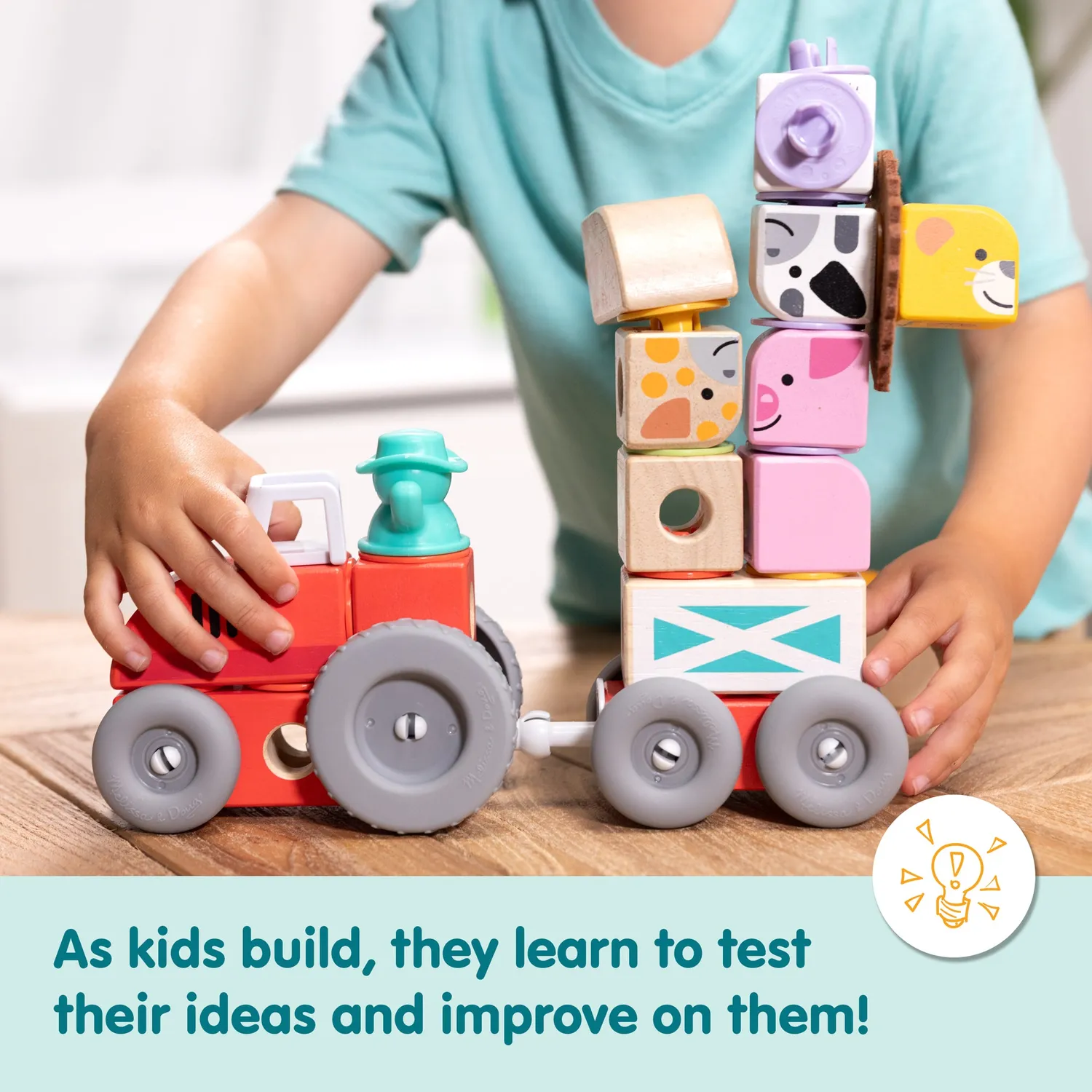 Melissa & Doug Blockables Farm bouwset blokken
