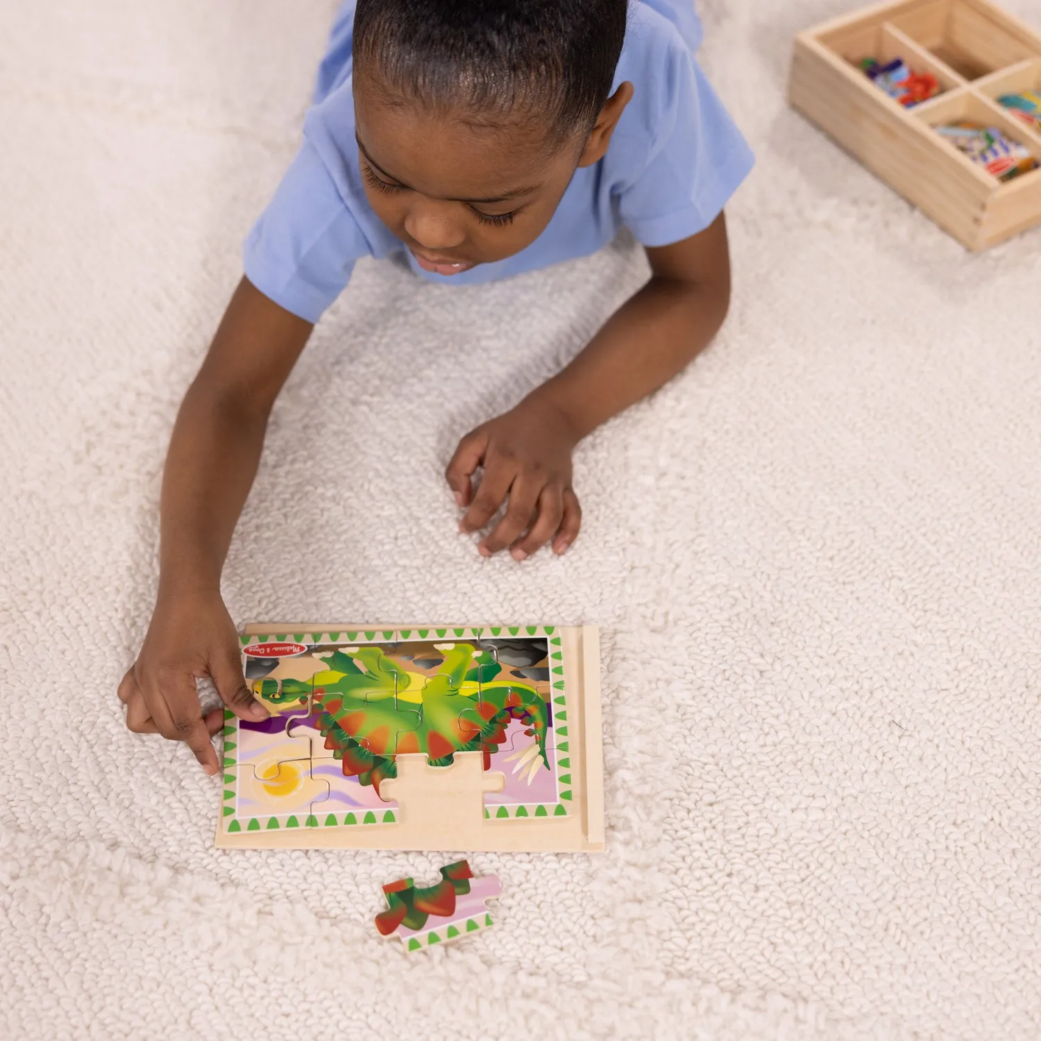 Melissa & Doug Puzzles in a Box Dinosaurs houten puzzel 4-in-1
