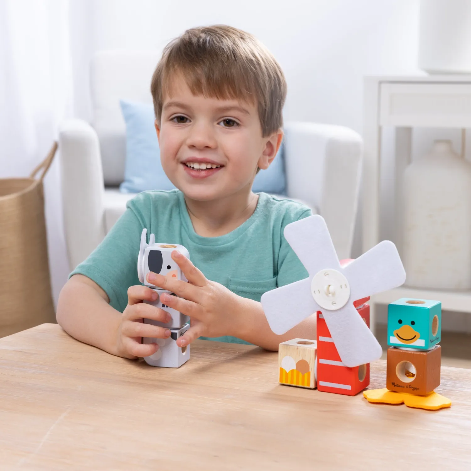Melissa & Doug Blockables Farm + Woodland bouwset 2-pack