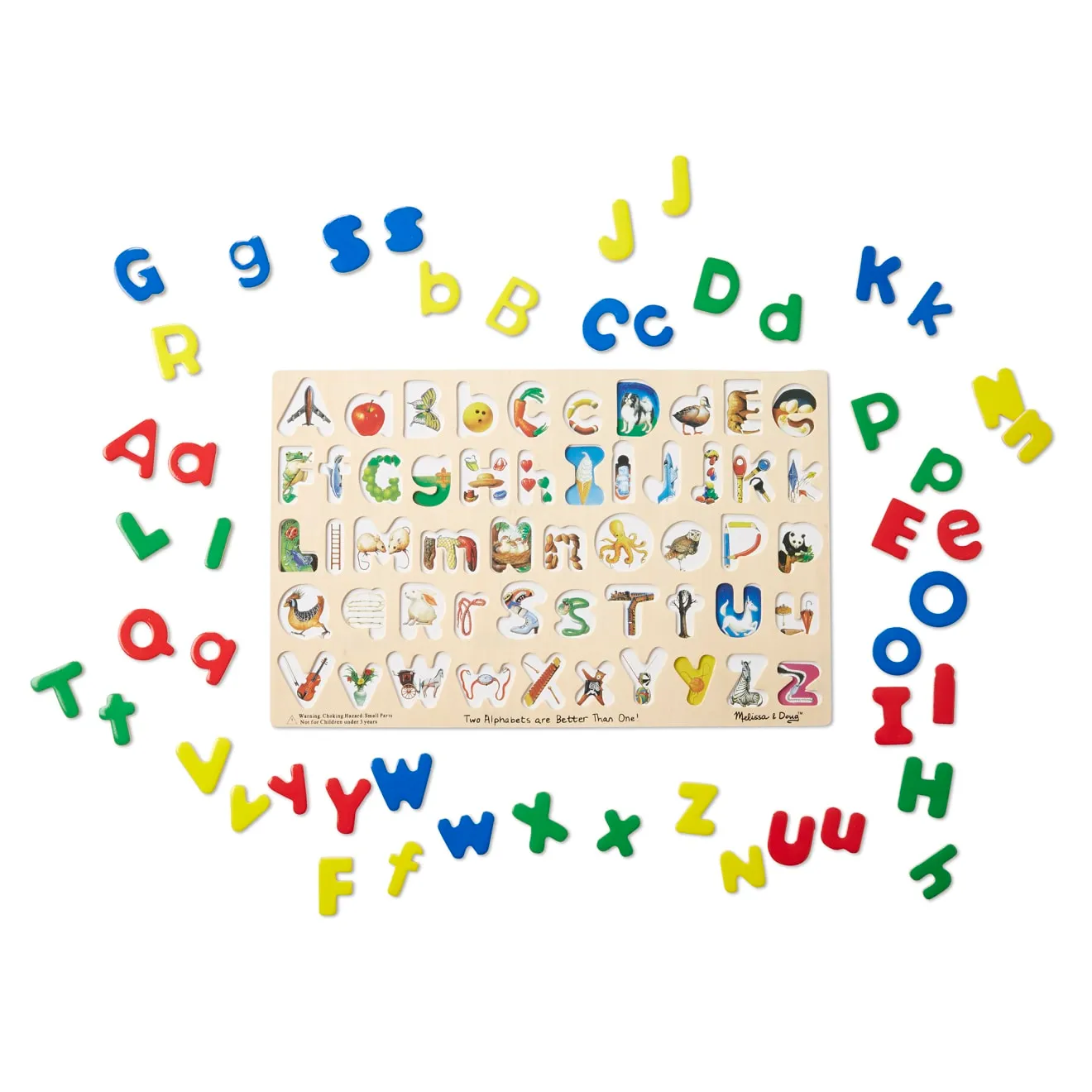 Melissa & Doug Upper Lower Case Alphabet puzzel hout 52 letters