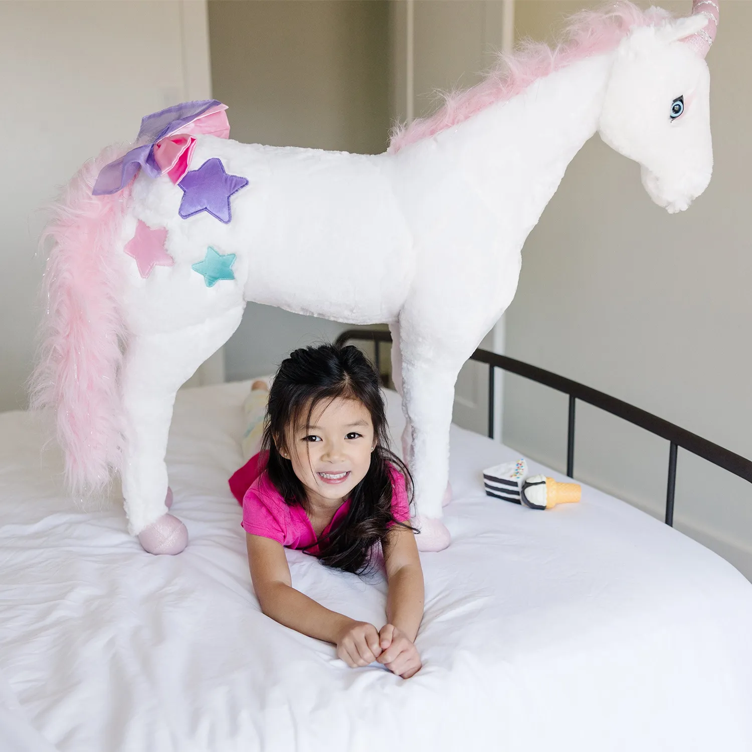 Melissa & Doug Unicorn Knuffel Groot Roze Zijdezacht