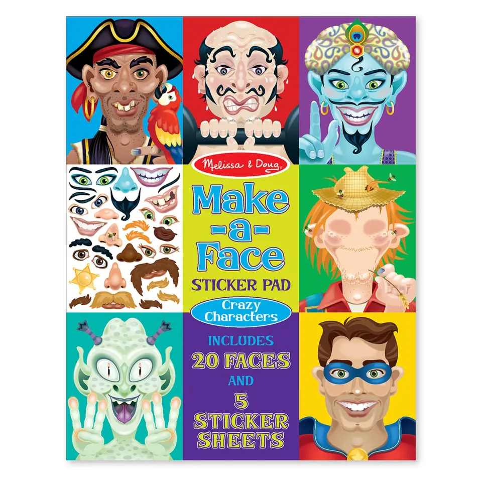 Melissa & Doug Make-a-Face stickerboek gekke gezichten