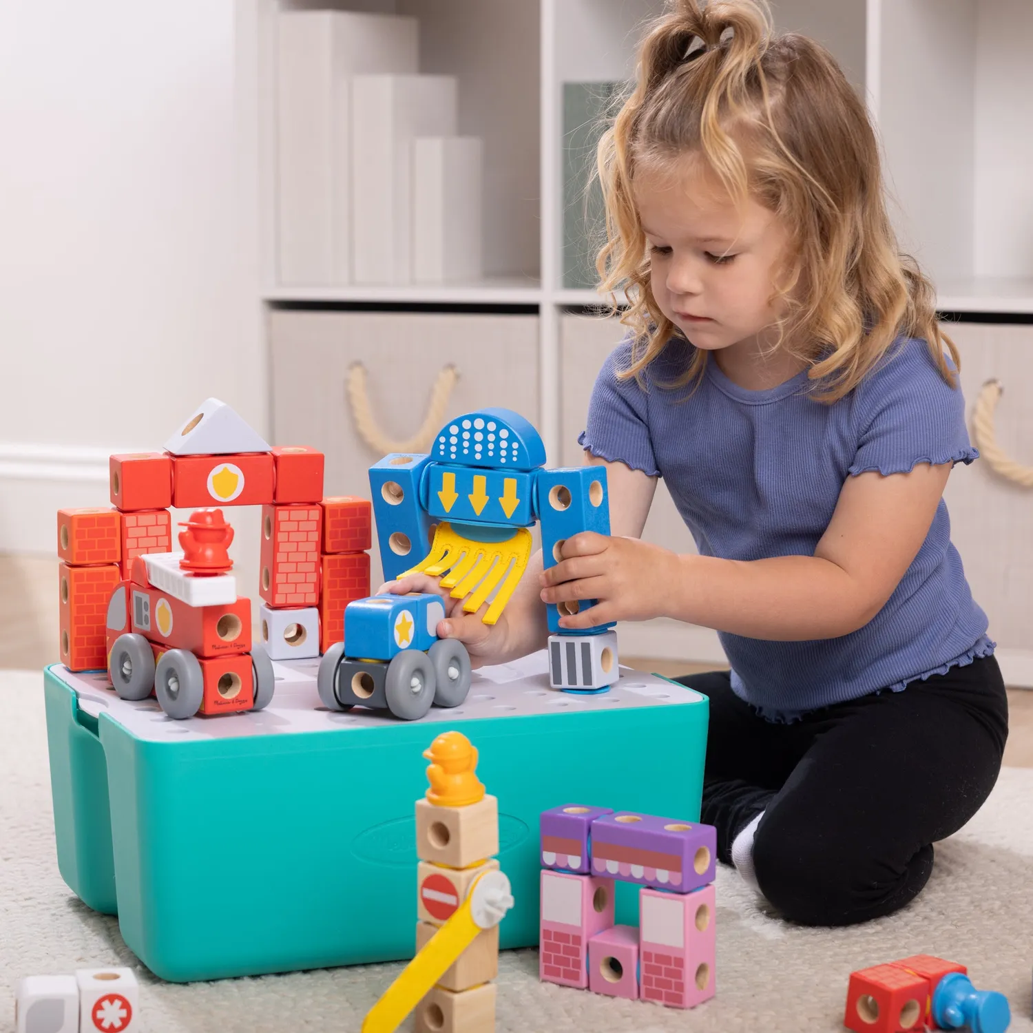 Melissa & Doug Blockables City Deluxe speelset 131-delig houten