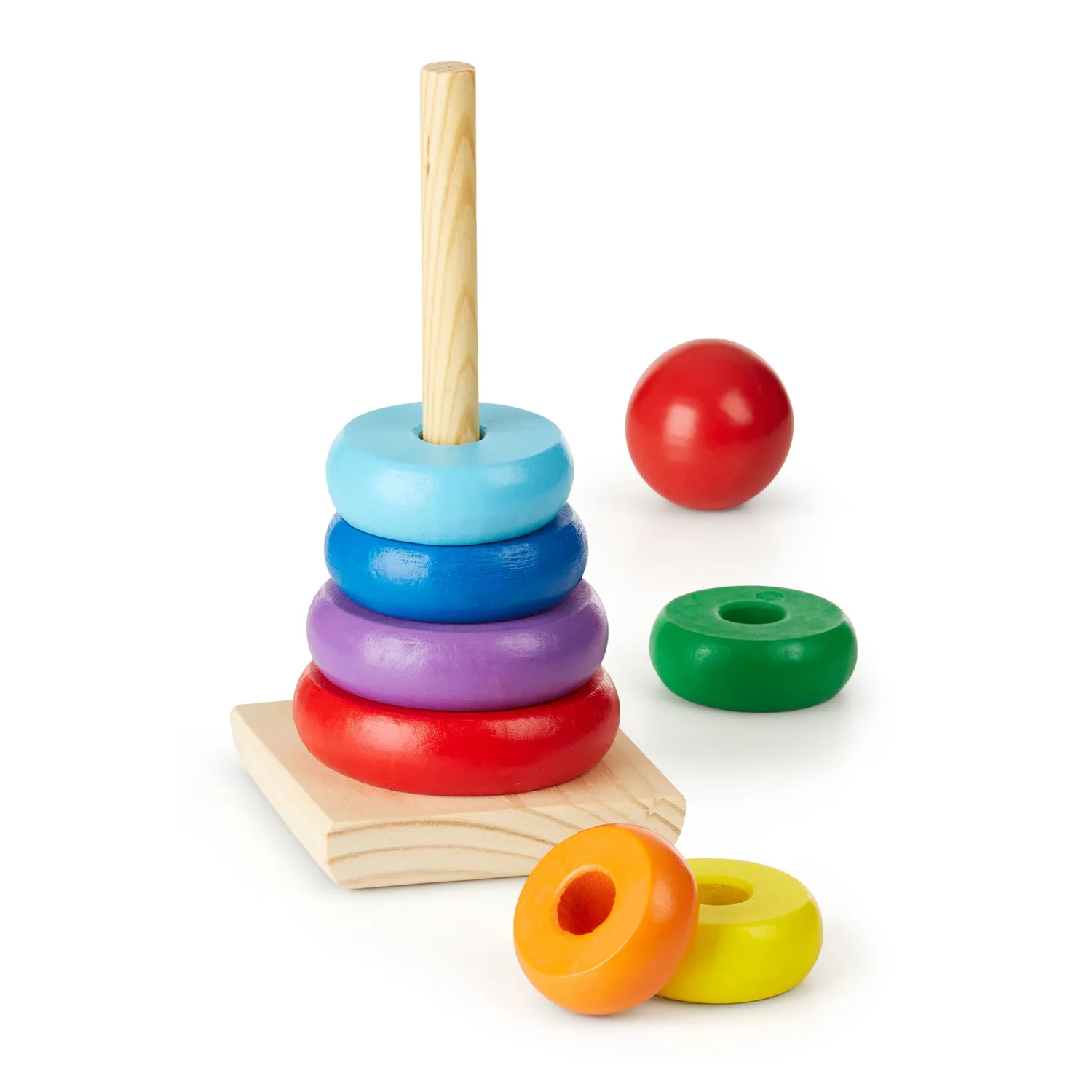 Melissa & Doug Rainbow Stacker stapeltoren hout 8-delig