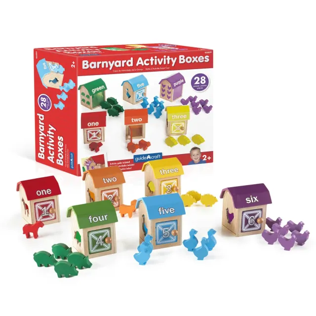 Guidecraft Barnyard Activity Boxes boerderijspel 28-delig sorteren