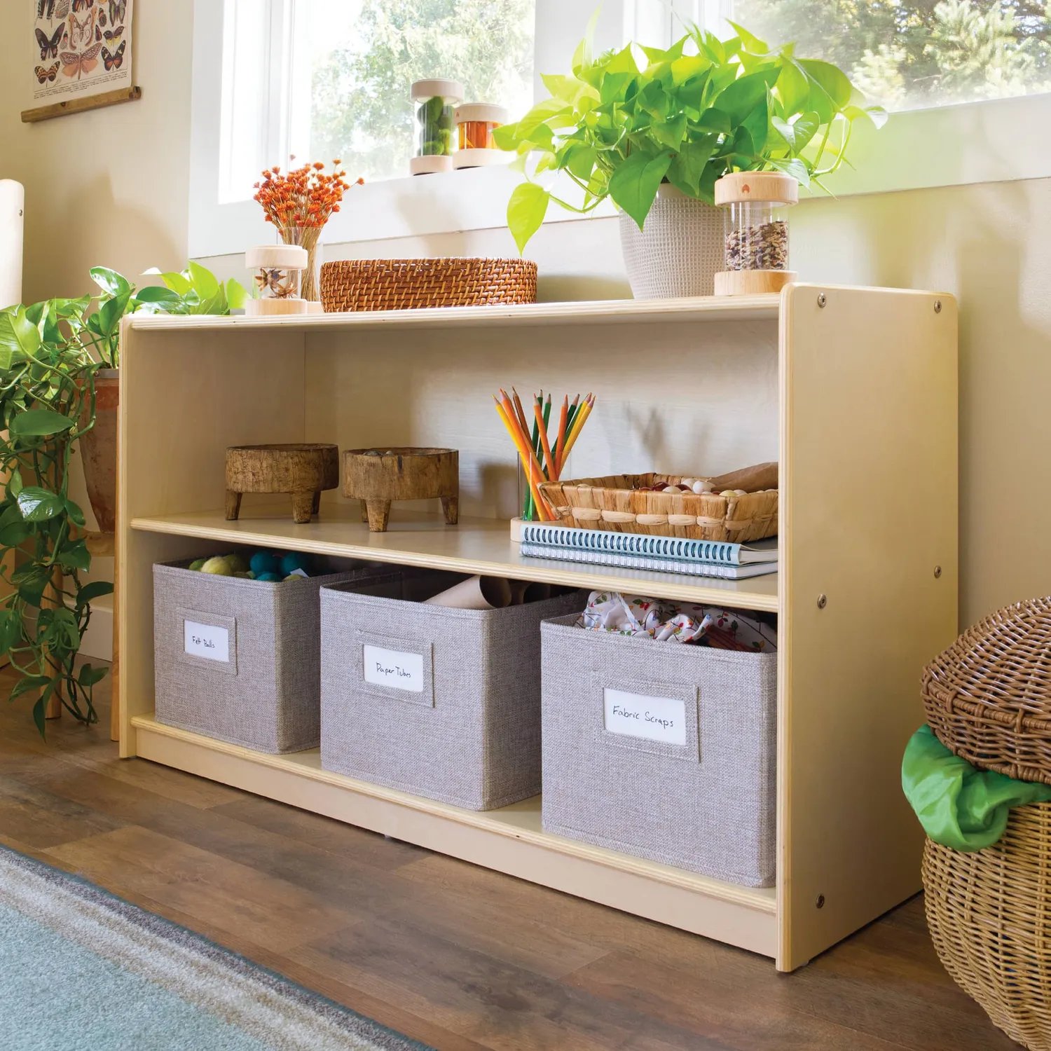 Guidecraft EdQ Open Opbergkast 2-planks 24 inch Naturel