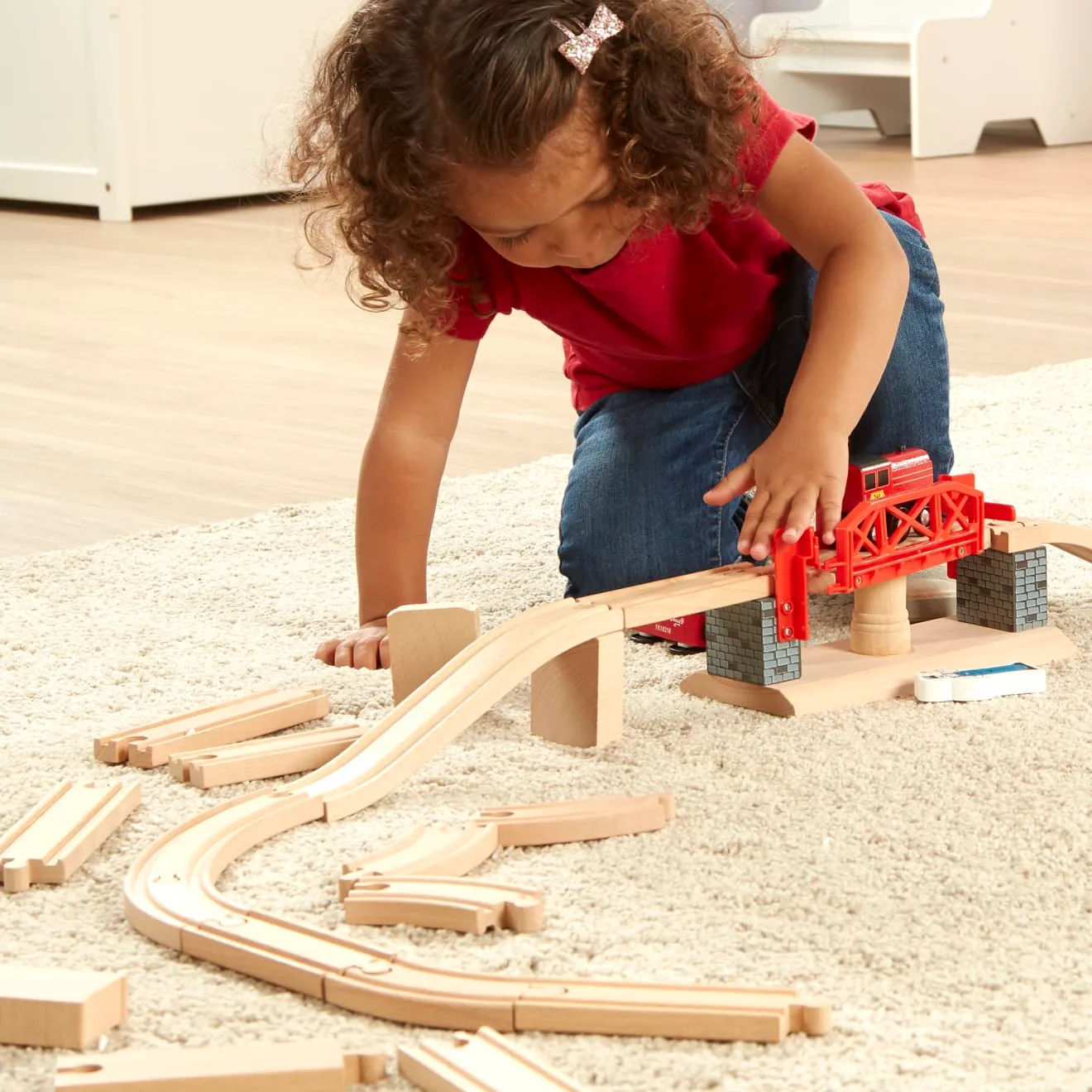 Melissa & Doug Swivel Bridge Houten Treinset 47-delig