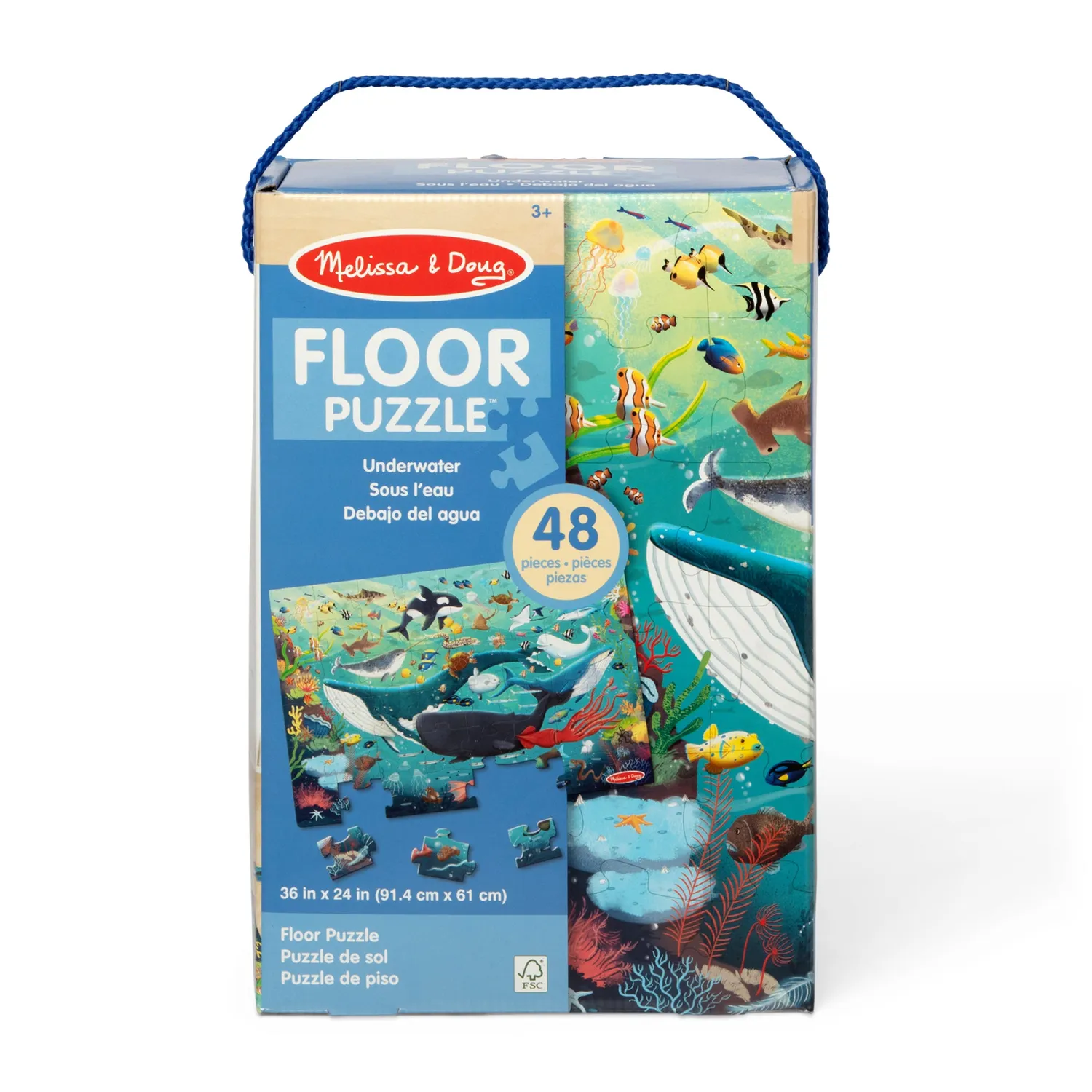 Melissa & Doug Underwater vloerpuzzel 48 stukjes zeedieren