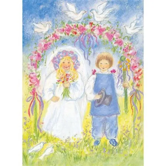Ginger Fairy Marjan van Zeyl Pinksterbruid en bruidegom kaart