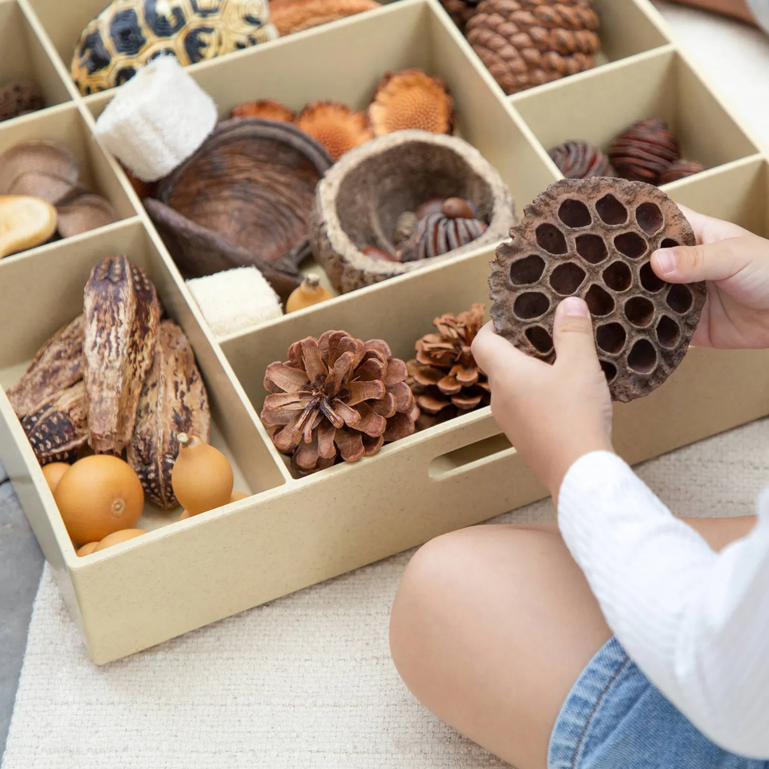 Guidecraft Loose Parts Stackable Tray Natural sorteerbak