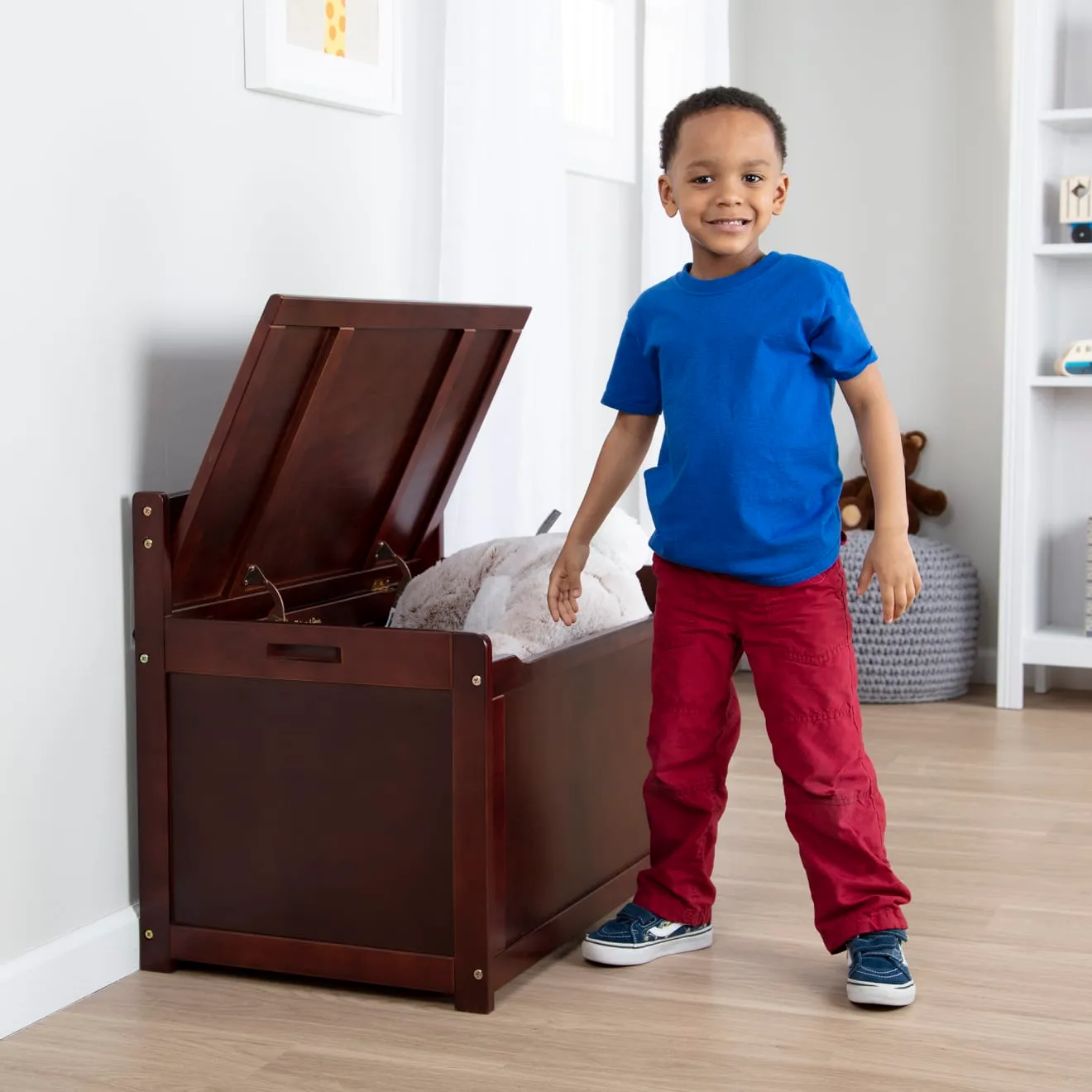 Melissa & Doug Toy Chest speelgoedkist espresso hout